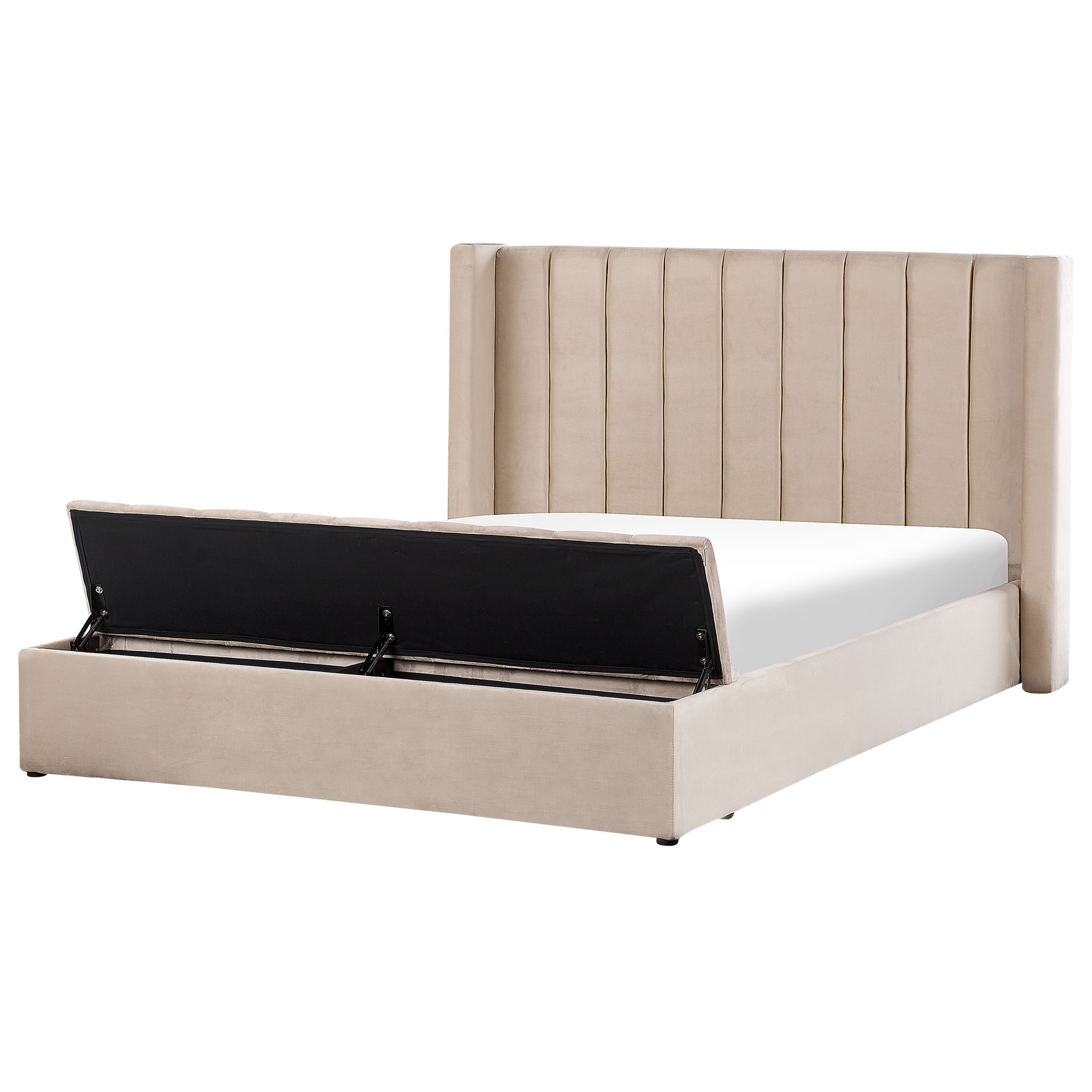 Waterbed met opbergruimte fluweel beige 180 x 200 cm NOYERS