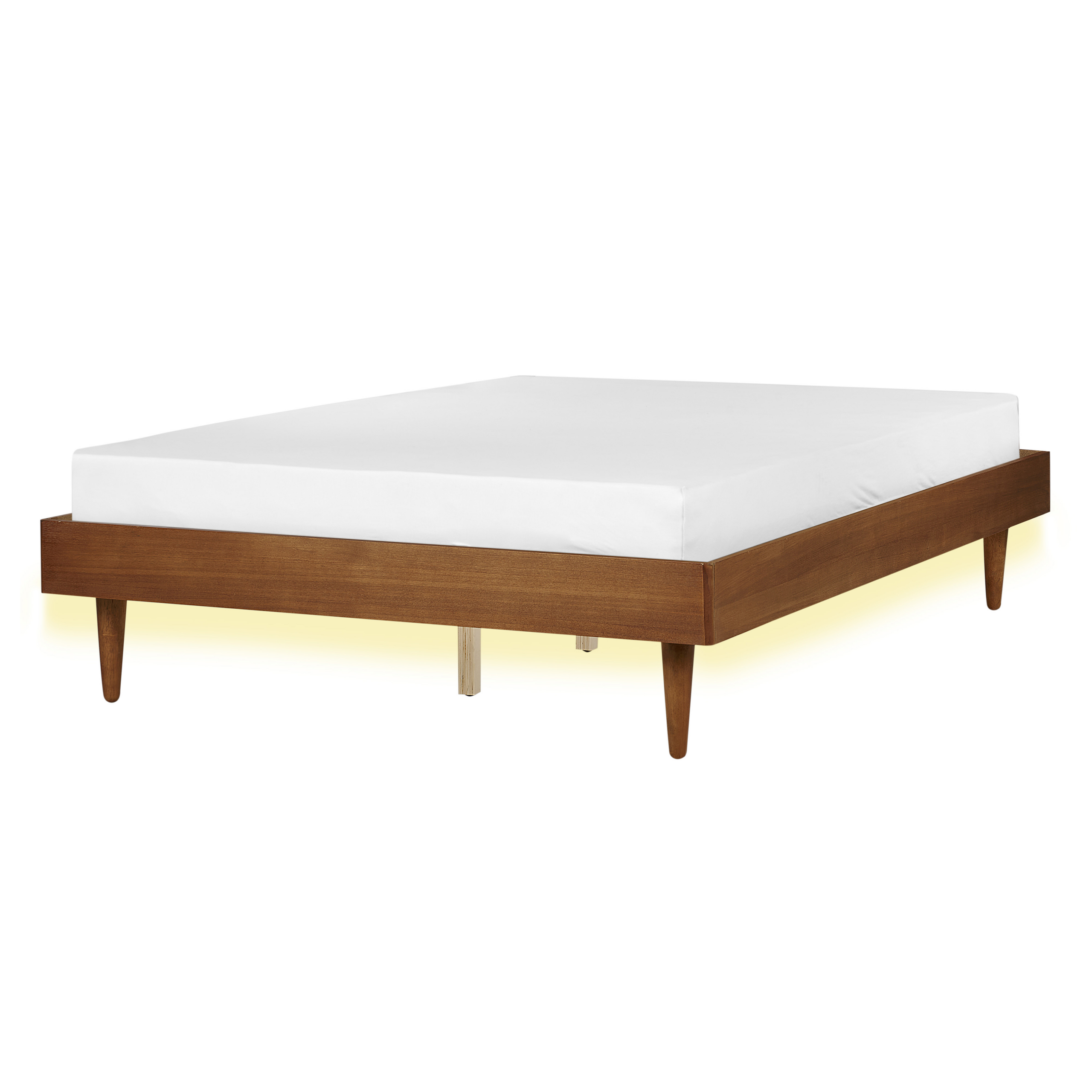 Bed met LED hout lichtbruin 140 x 200 cm TOUCY