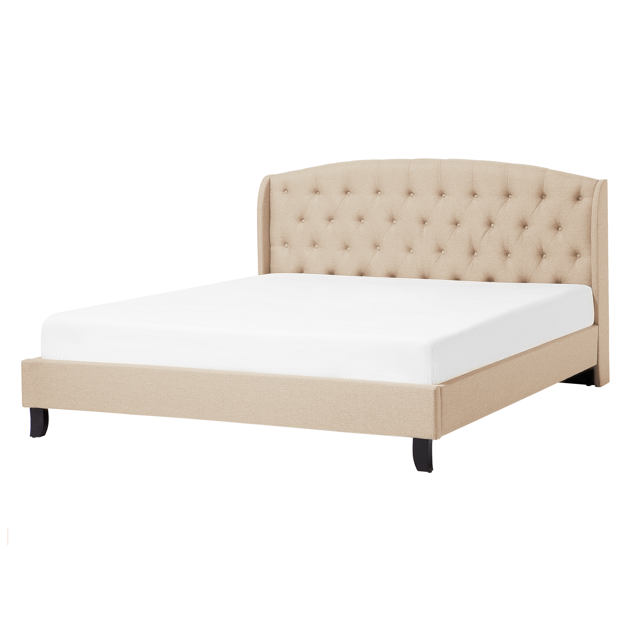 Bed stof beige 140 x 200 cm BORDEAUX