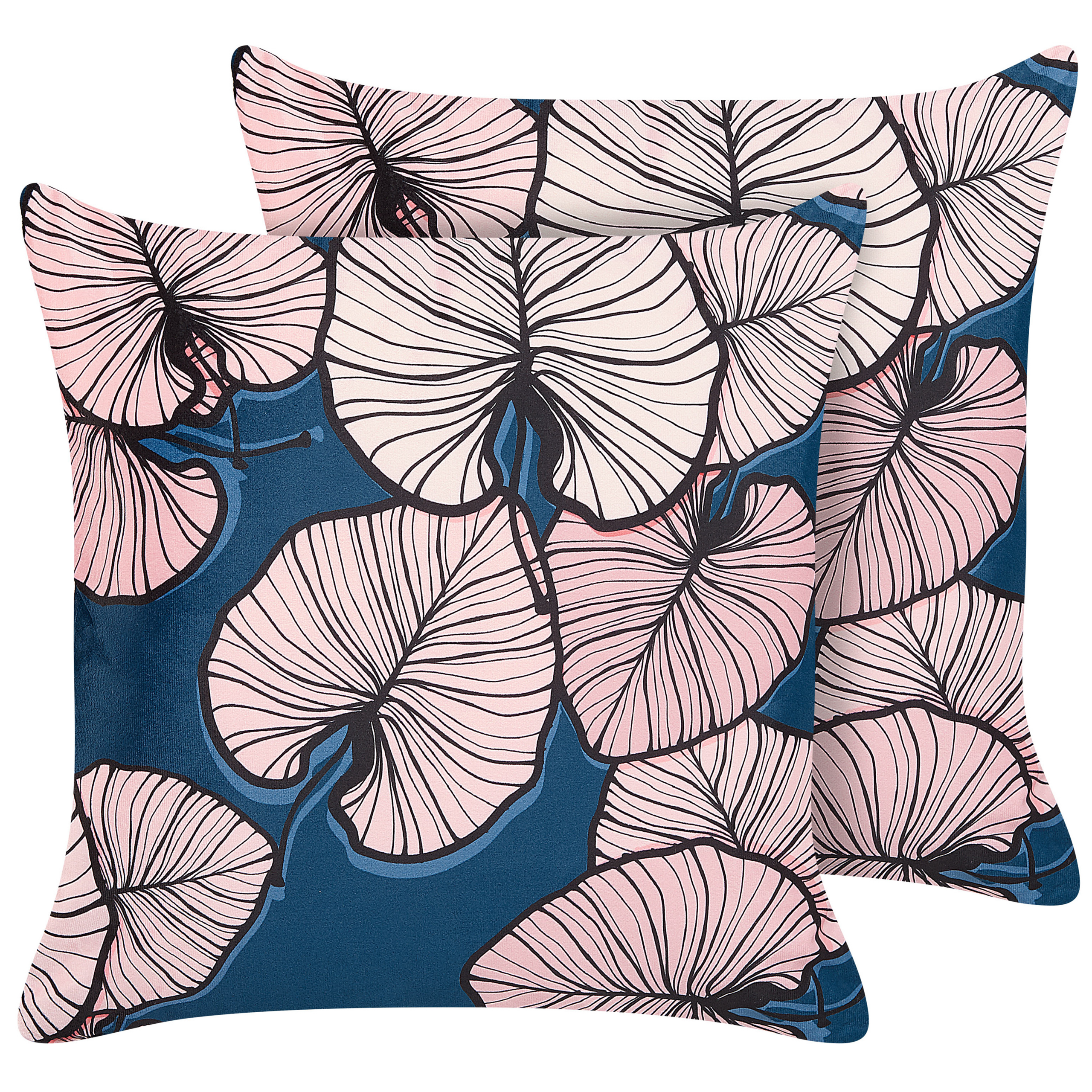 Set van 2 kussens Donkerblauw CHRYSANTHEMUM 45 x 45 cm