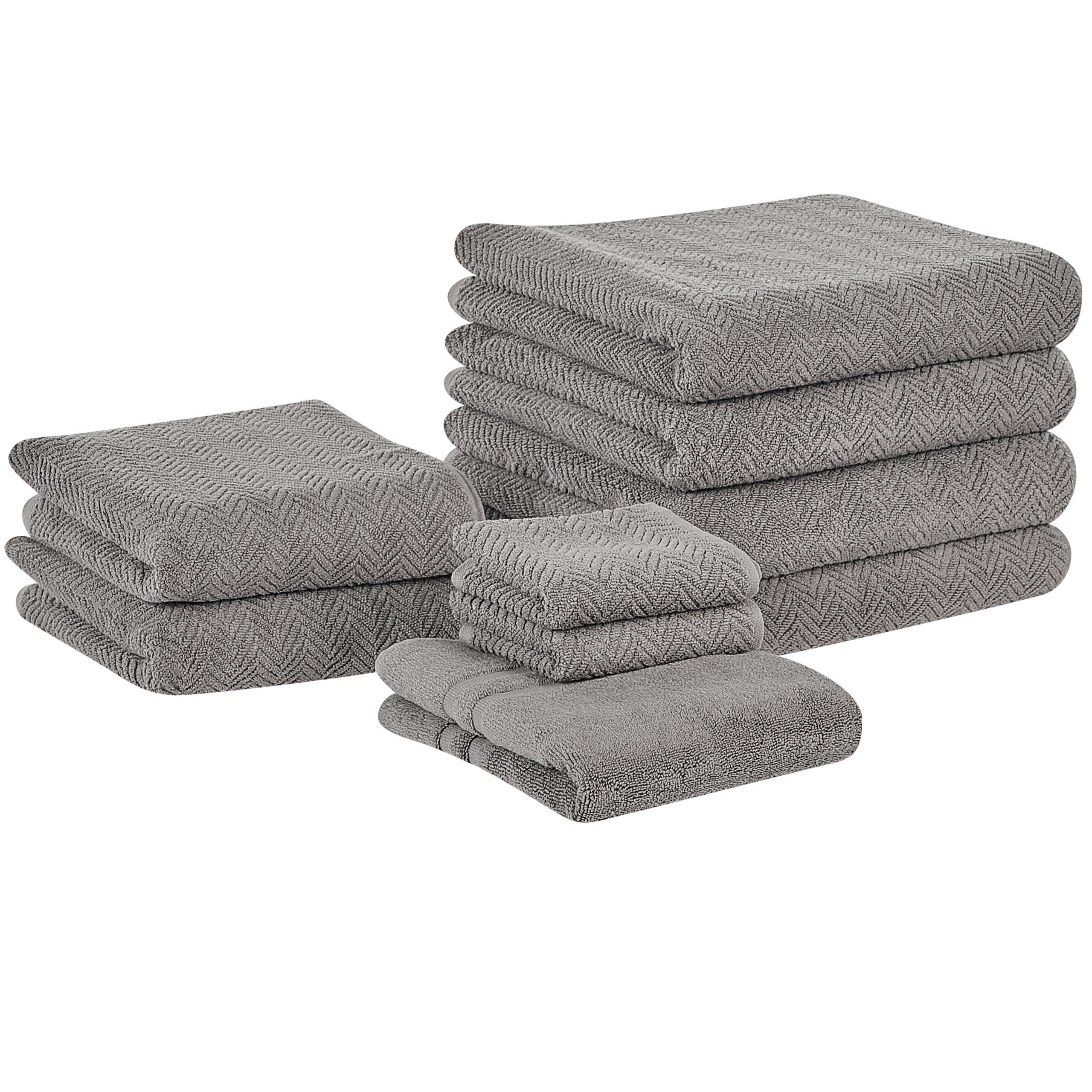 Handdoek set van 9 katoen grijs MITIARO