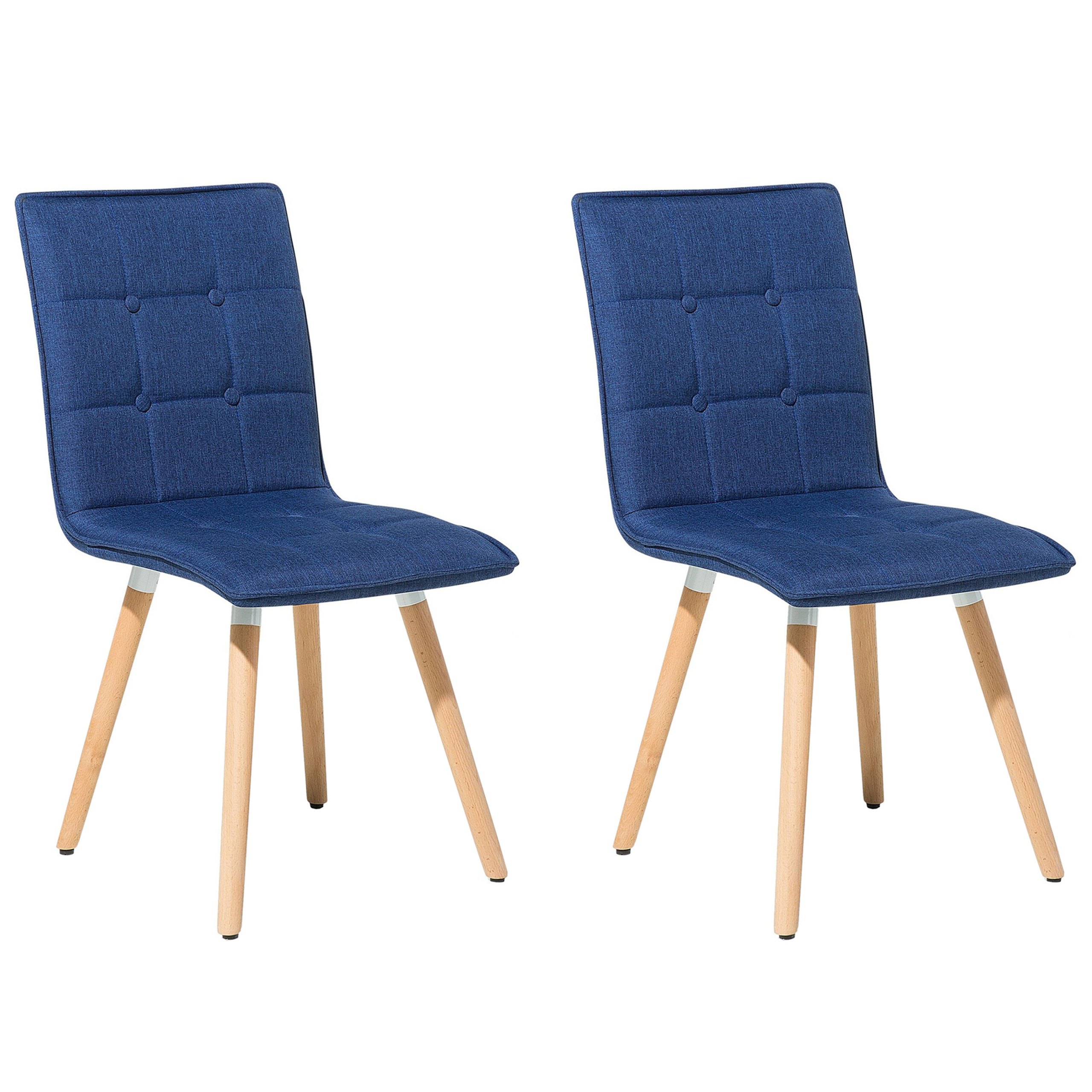 Eetkamerstoel Set van 2 Stof Marineblauw BROOKLYN