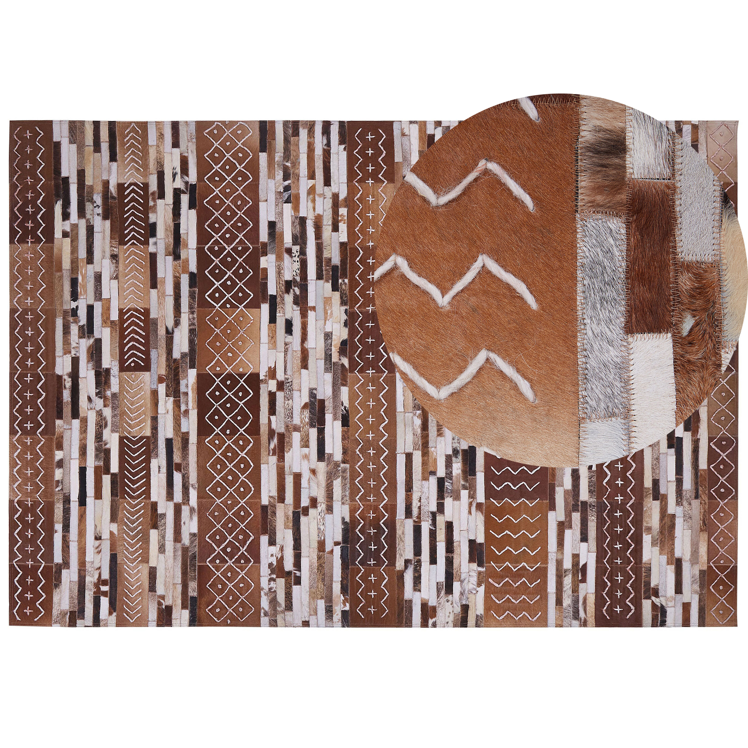 Vloerkleed patchwork bruin 160 x 230 HEREKLI