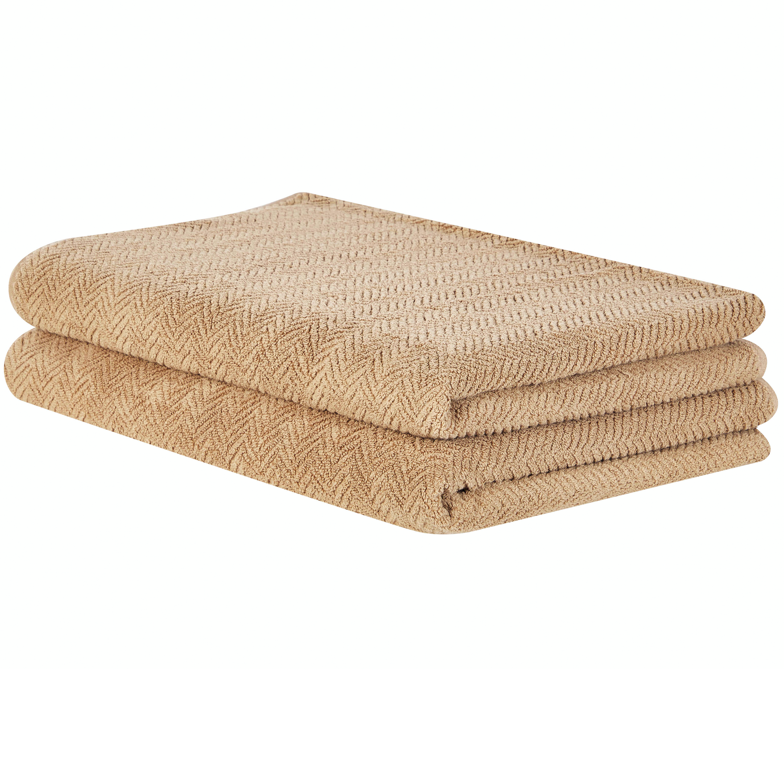 Handdoek set van 2 katoen beige MITIARO