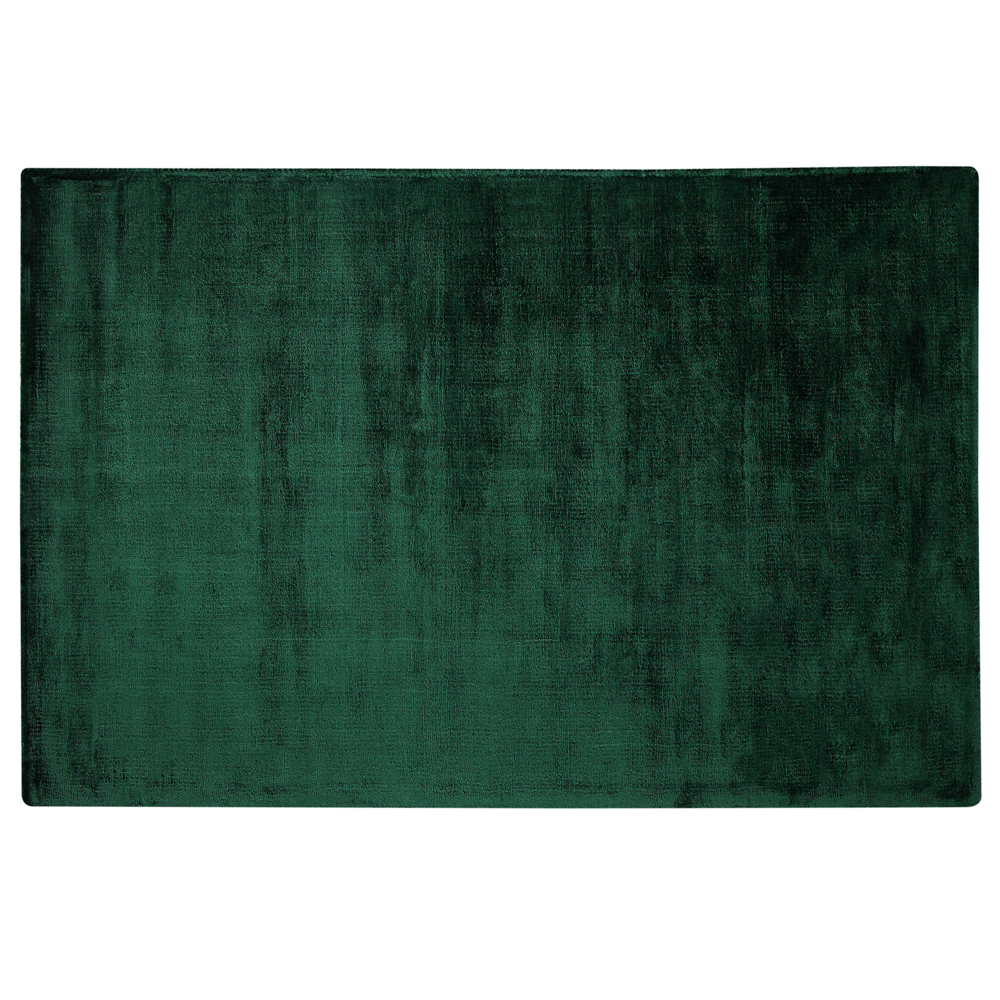Image of Tappeto tappetino di colore Verde Viscosa 140 x 200 cm trapuntato pelo corto in stile Moderno