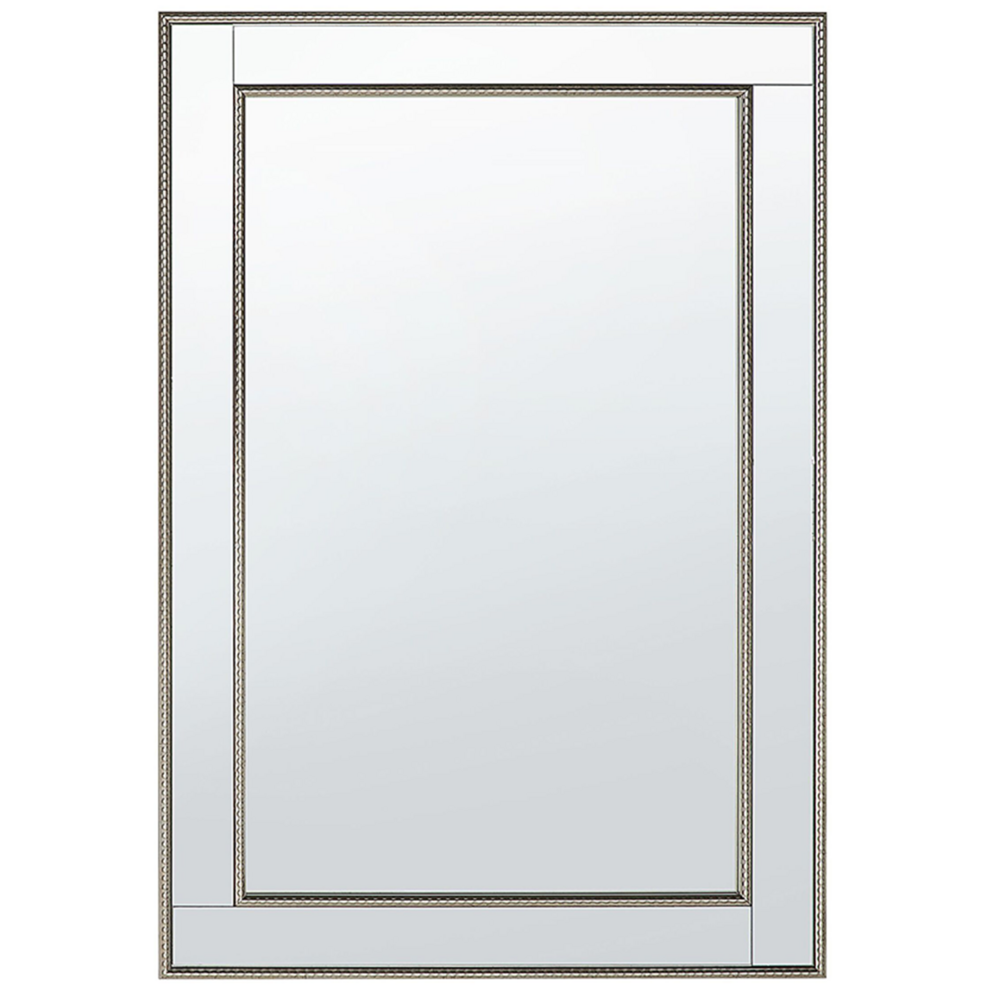 Specchio da parete argento con dorato 60 x 90 cm verticale minimalista Art Deco camera da letto comò soggiorno