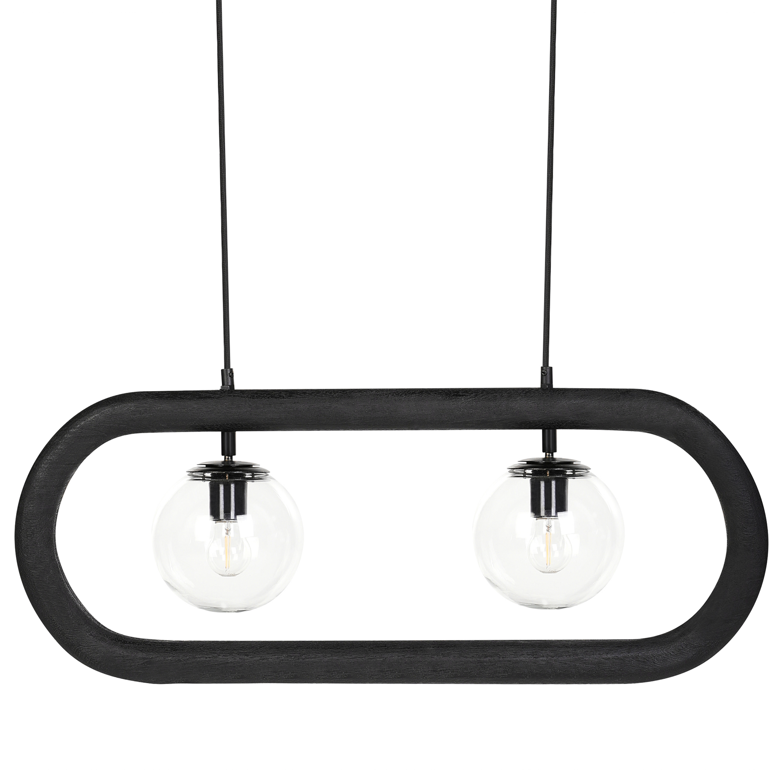 Hanglamp mangohout zwart AYENSU