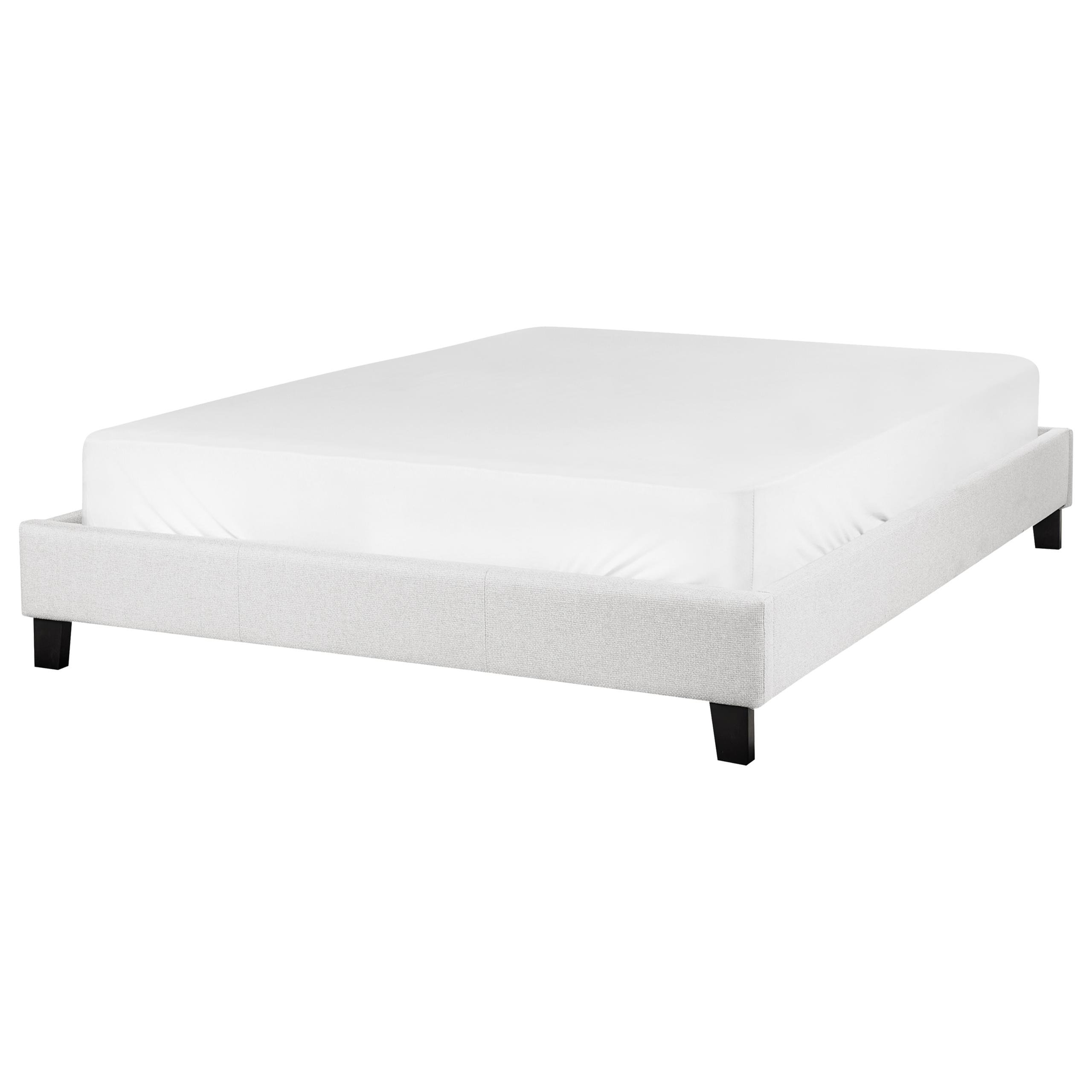 Bed stof lichtgrijs 140 x 200 cm ROANNE