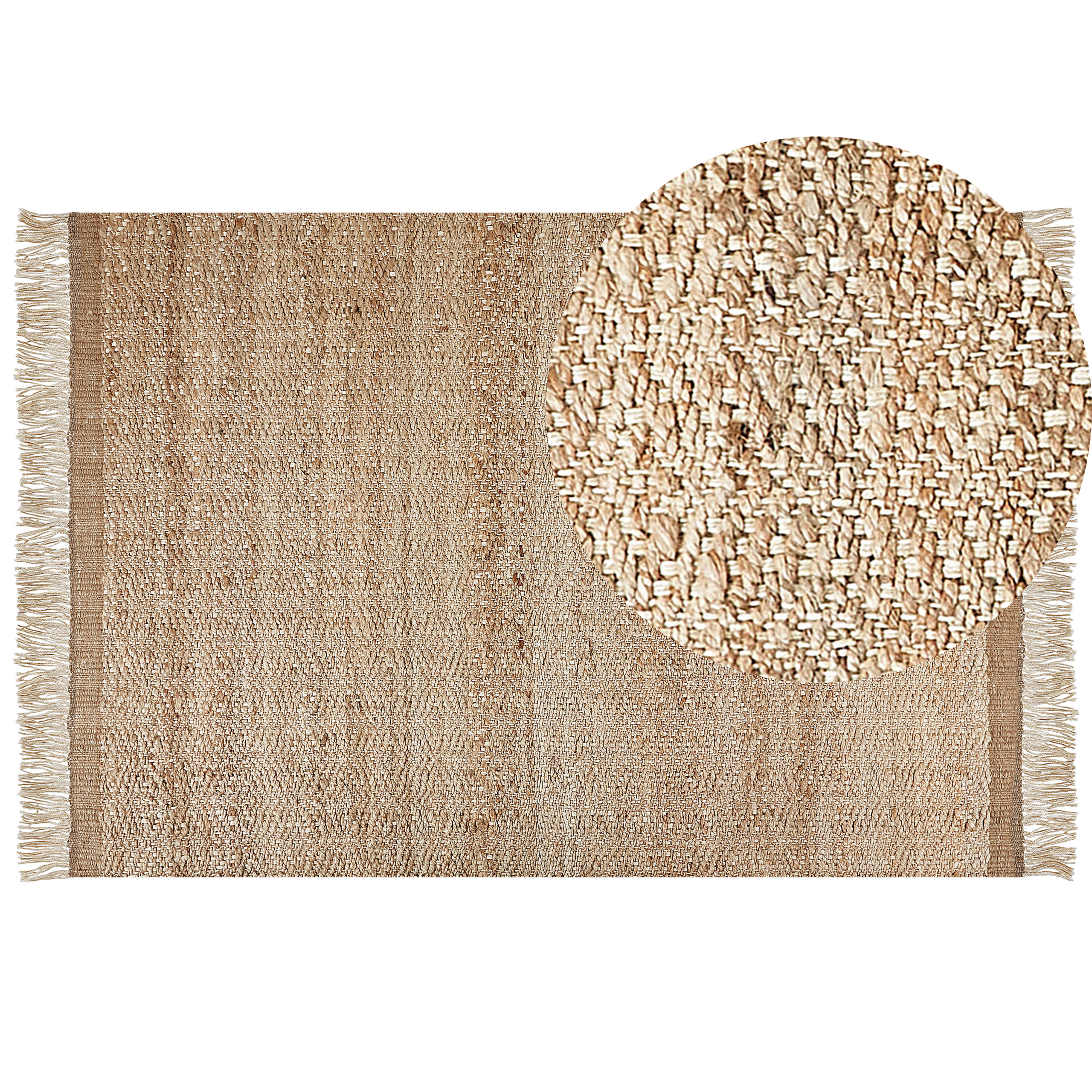 Vloerkleed jute beige 160 x 230 cm ABANA