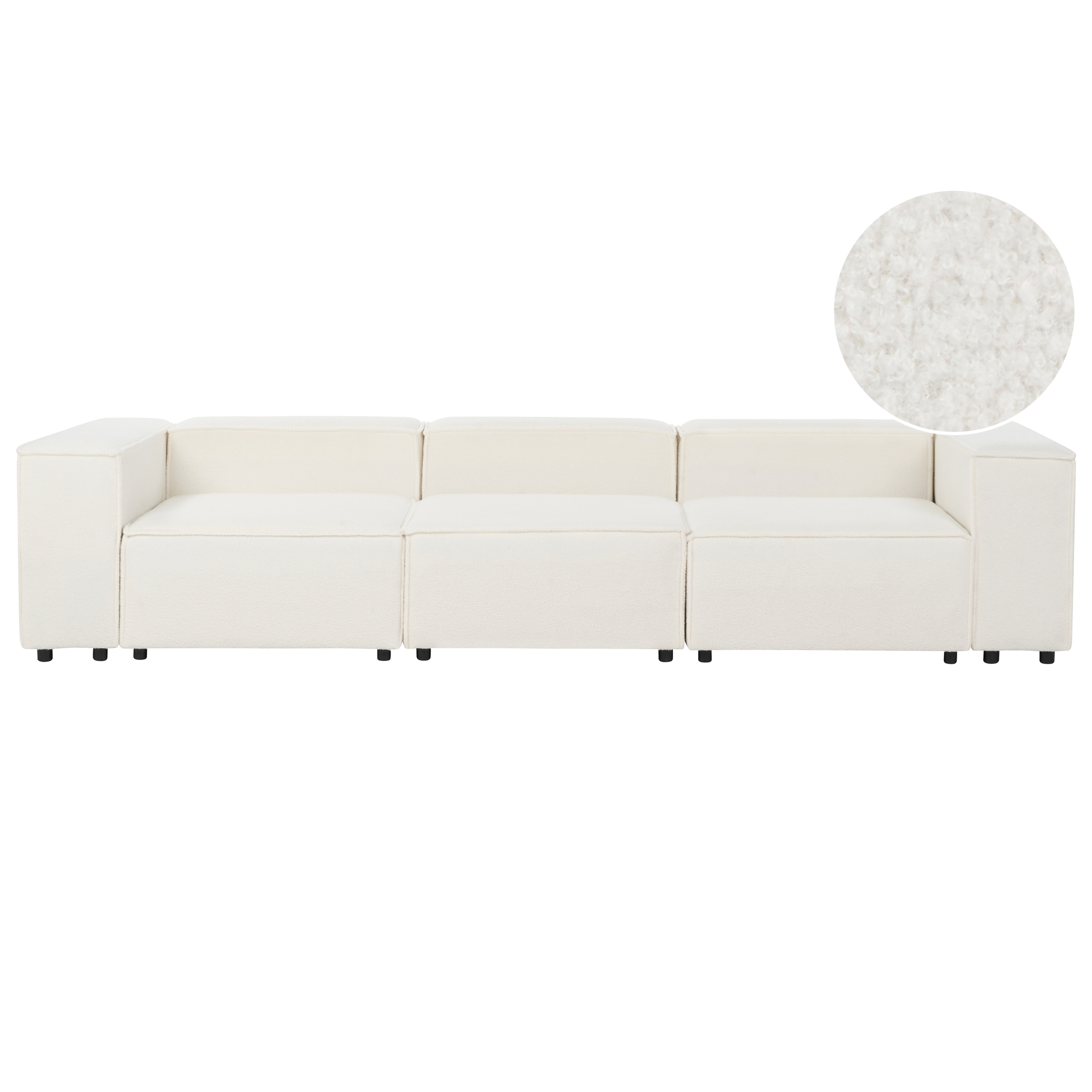 Modulaire driezitsbank bouclé wit APRICA