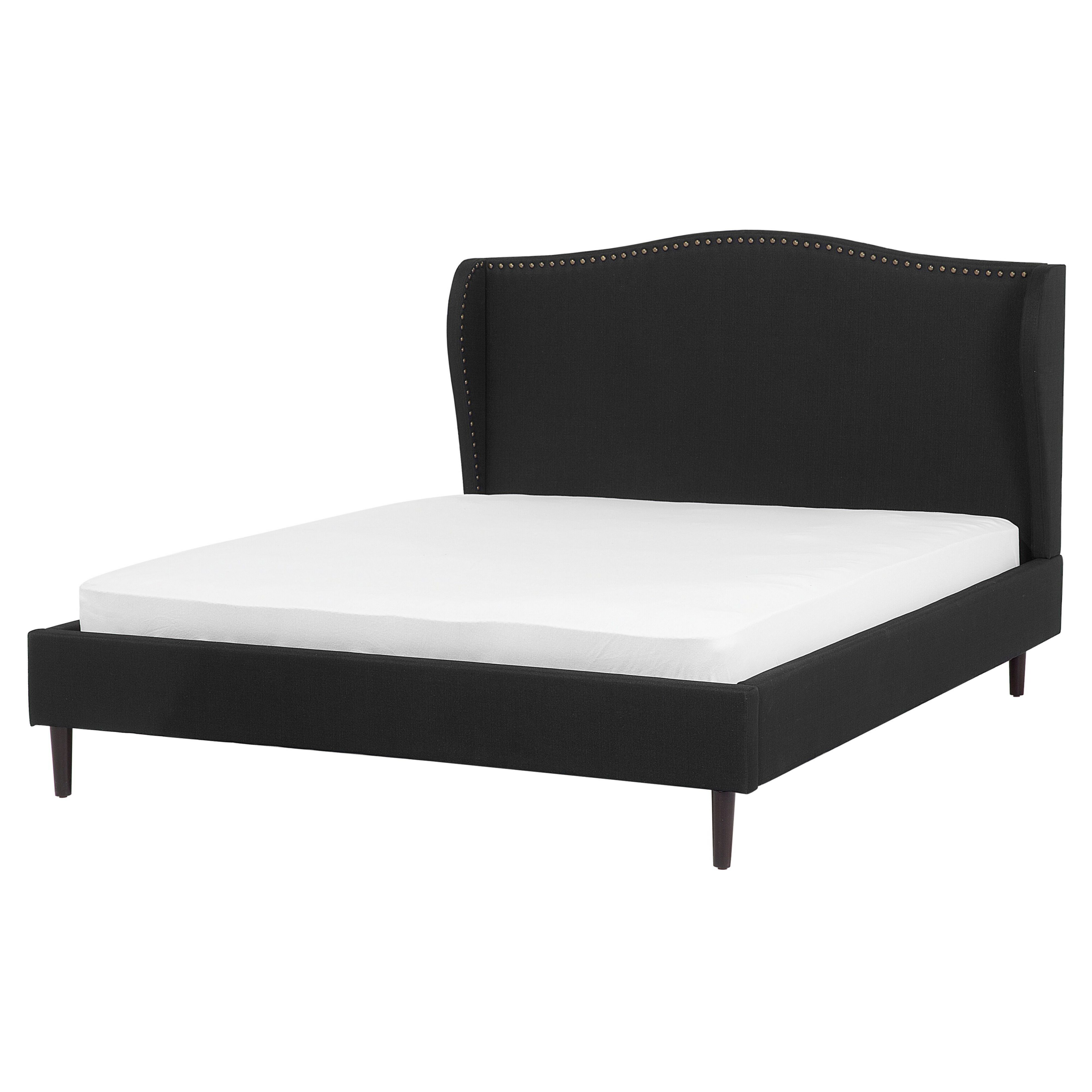 Bed stof zwart 160 x 200 cm COLMAR