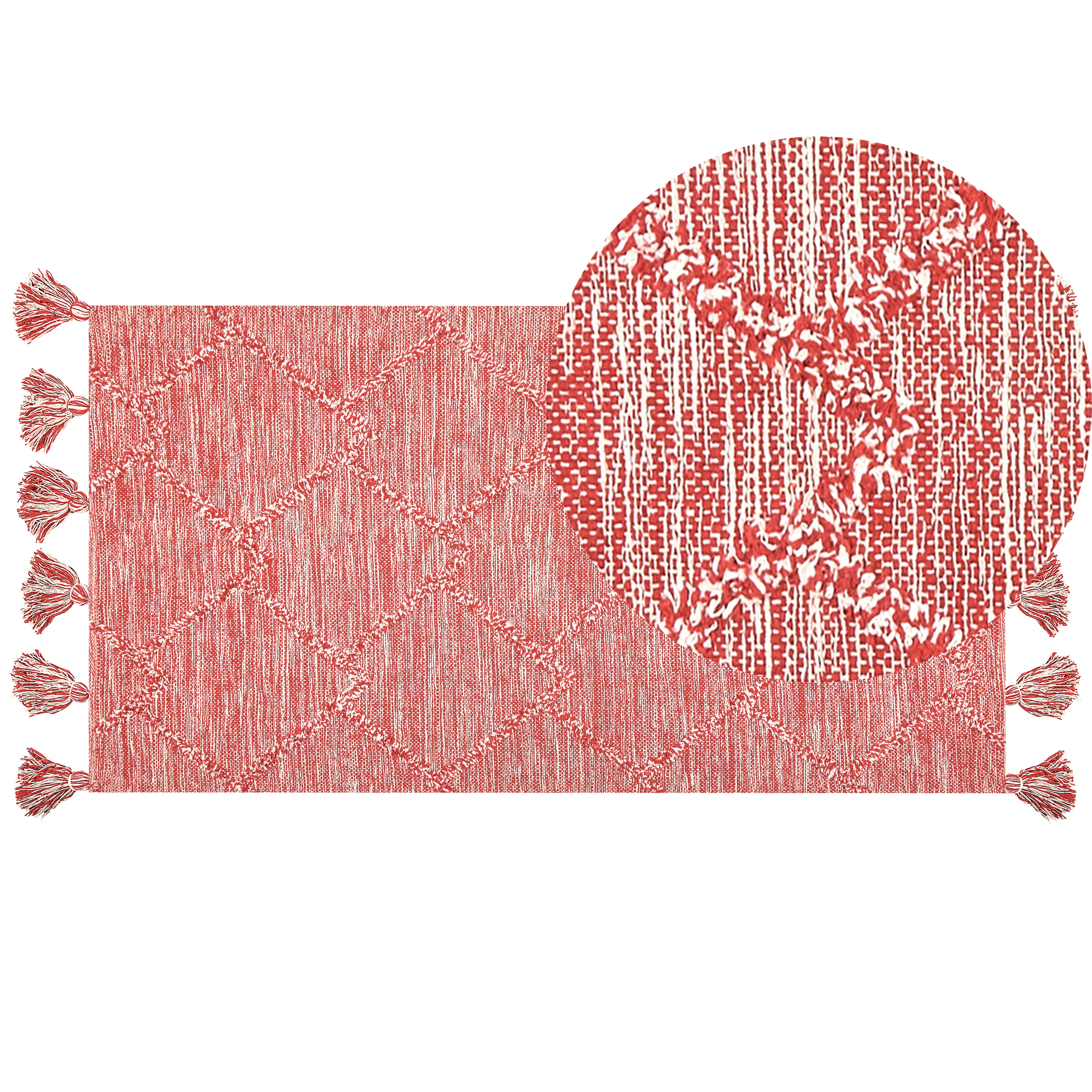 Vloerkleed katoen rood 80 x 150 cm NIGDE