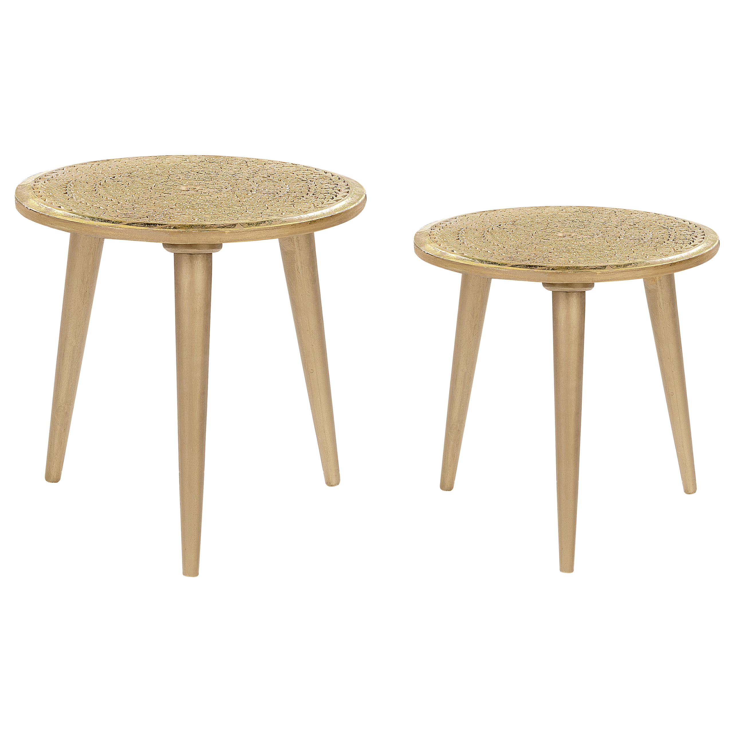 Bijzettafel set van 2 goud NARRA
