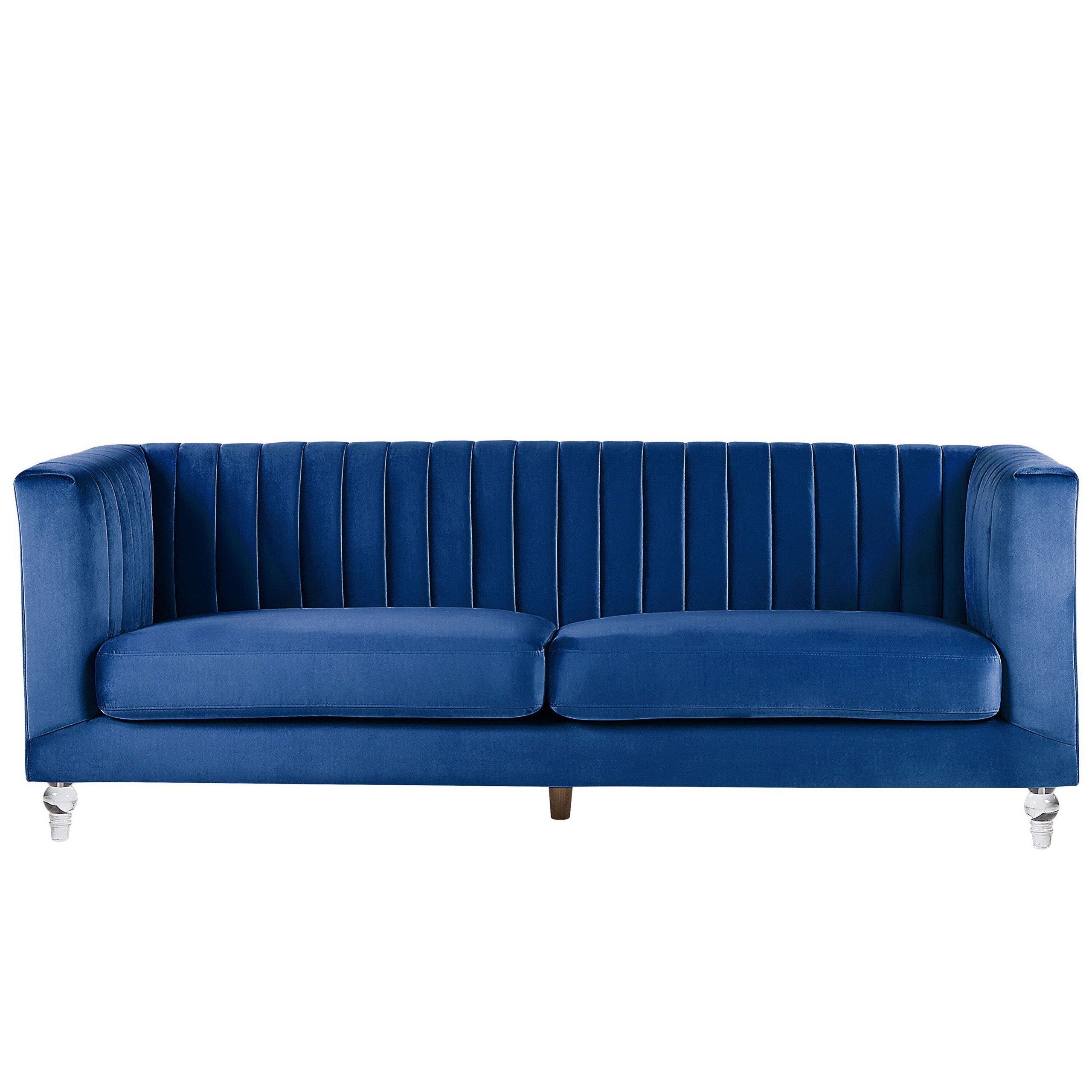 Driezitsbank fluweel marineblauw ARVIKA