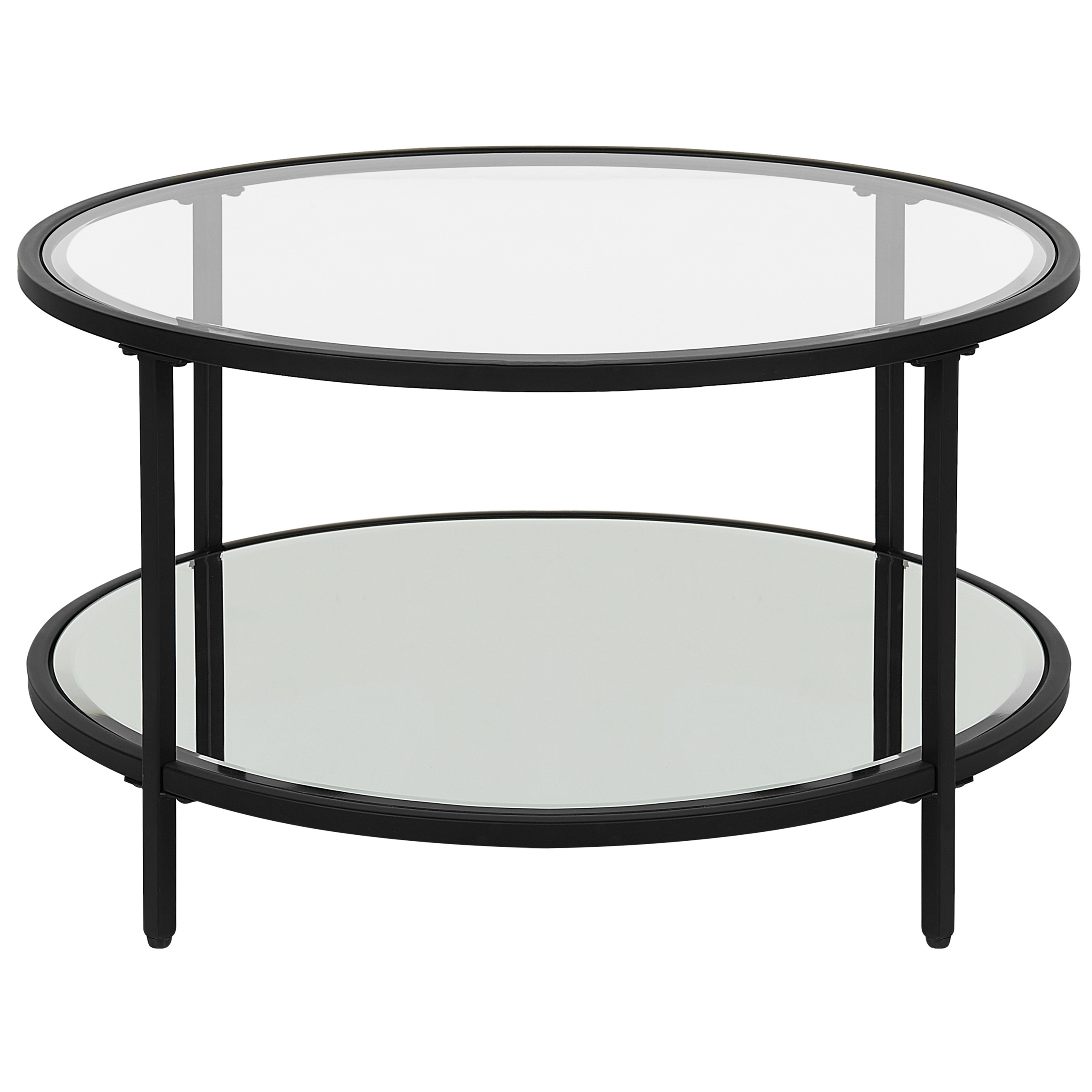 Salontafel Veiligheidsglas Spiegeleffect Zwart BIRNEY