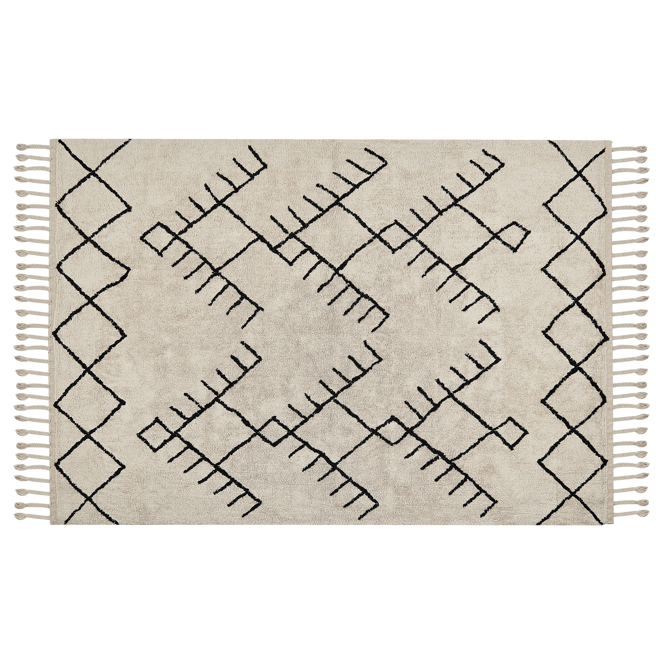 Vloerkleed katoen beige/zwart 140 x 200 cm ERLER