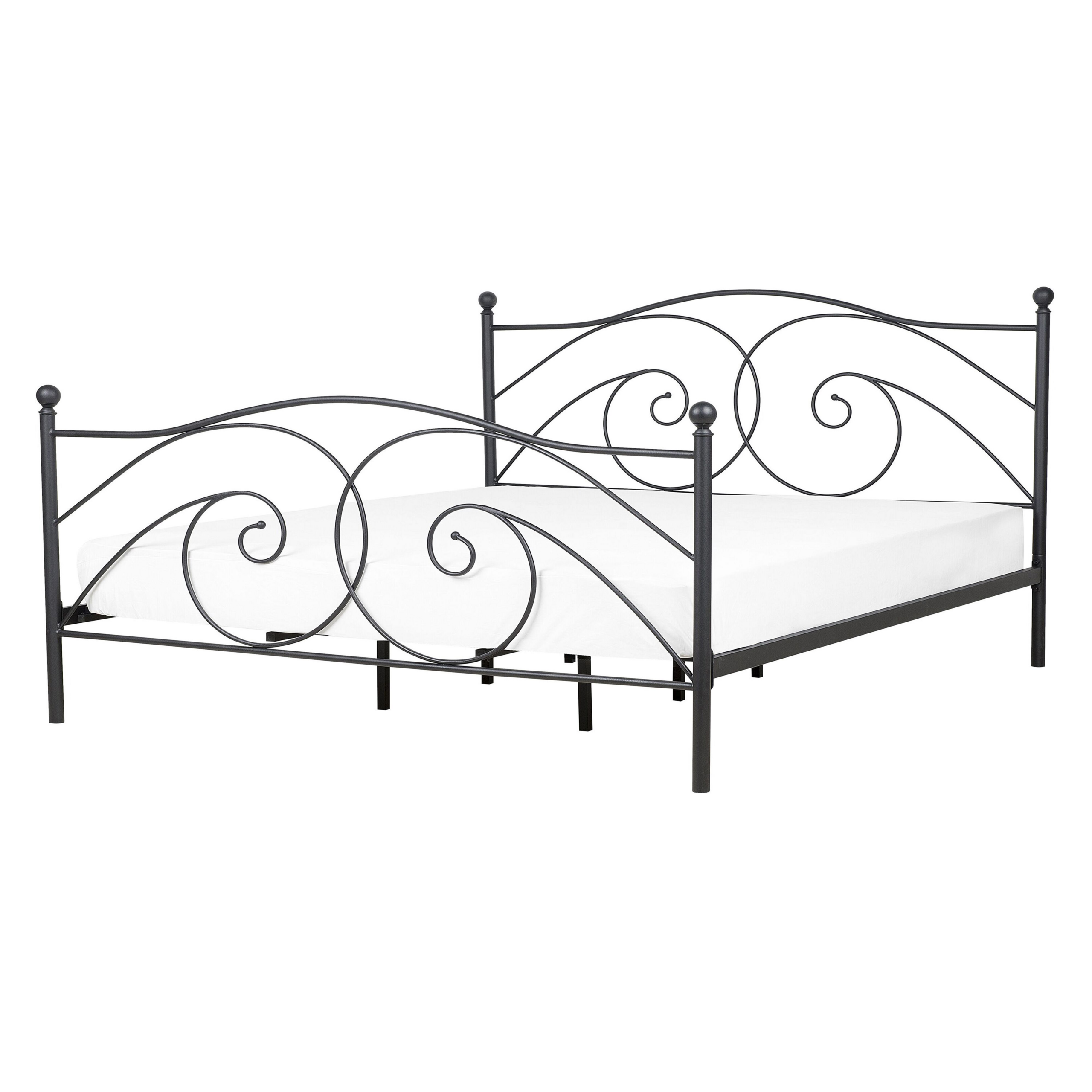 Bed metaal zwart 140 x 200 cm DINARD