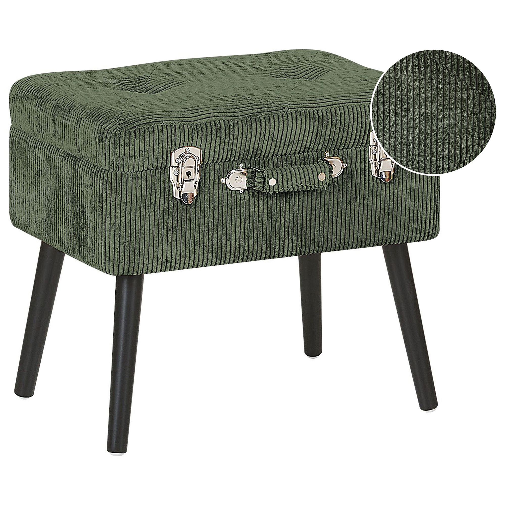 Hocker corduroy groen MALLARD