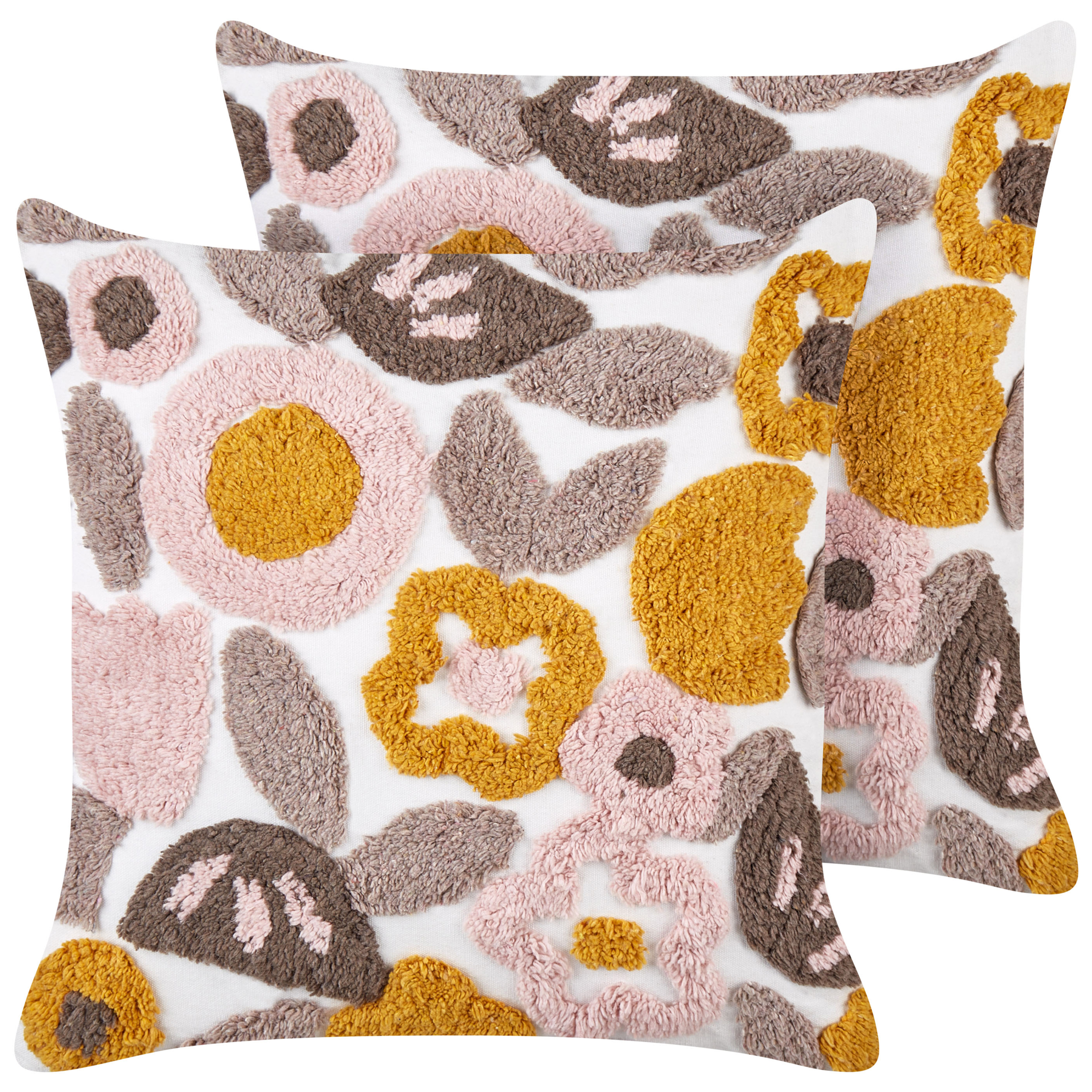 Set van 2 kussens Getuft Katoen Multicolor KANDIARO 45 x 45 cm