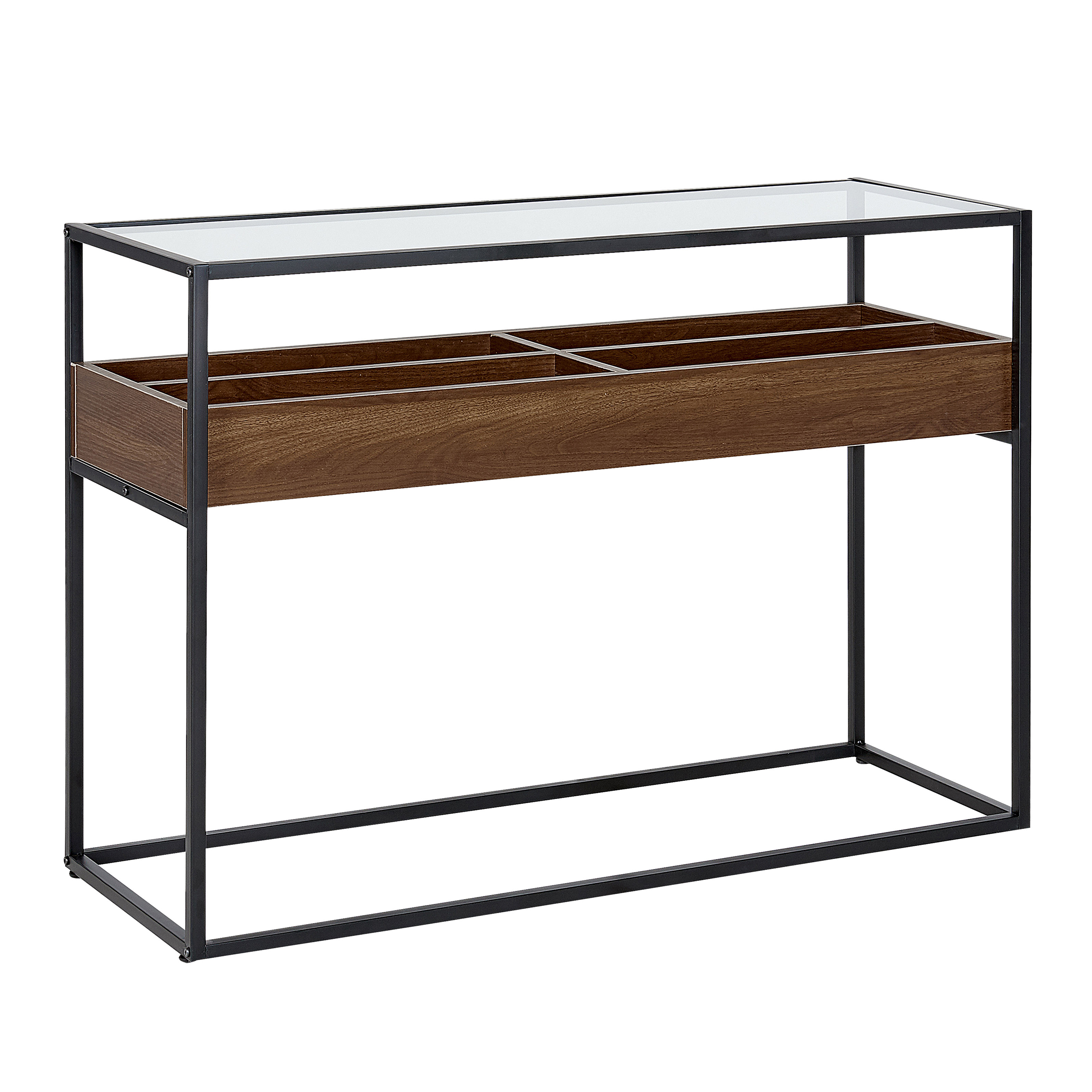Sidetable donkerhout/zwart WACO