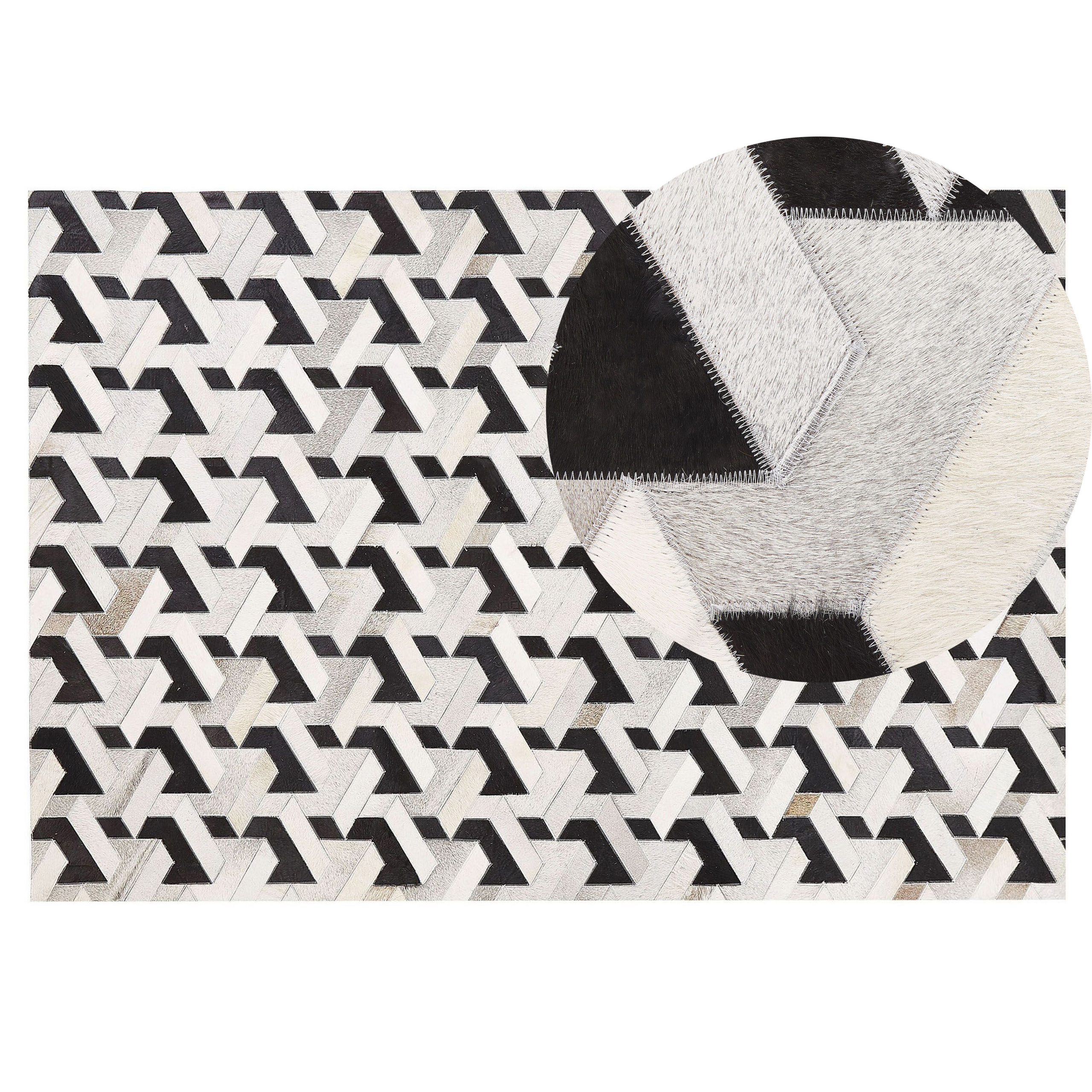 Vloerkleed patchwork zwart/grijs 140 x 200 cm NARMAN