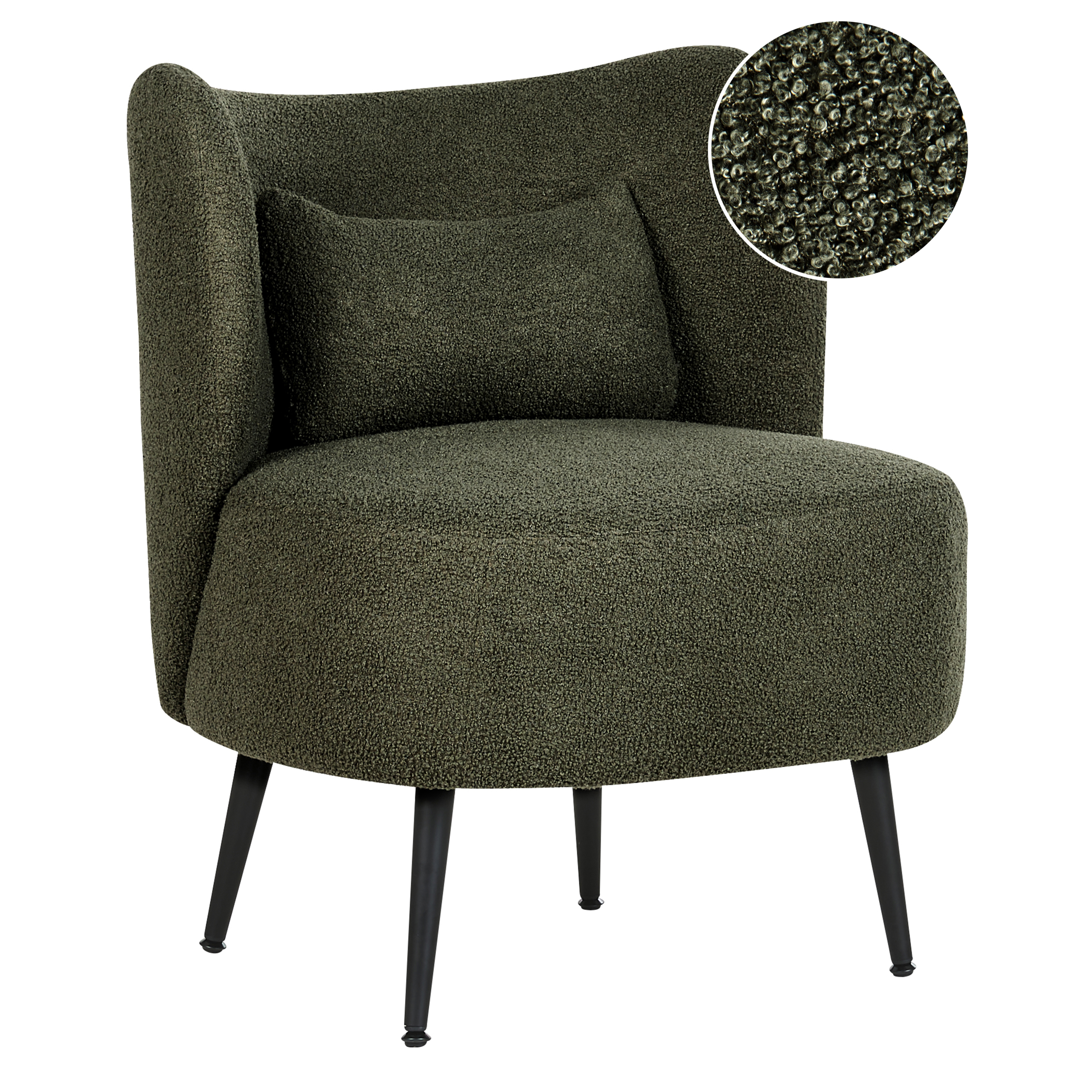 Fauteuil Bouclé Donkergroen OTSBY