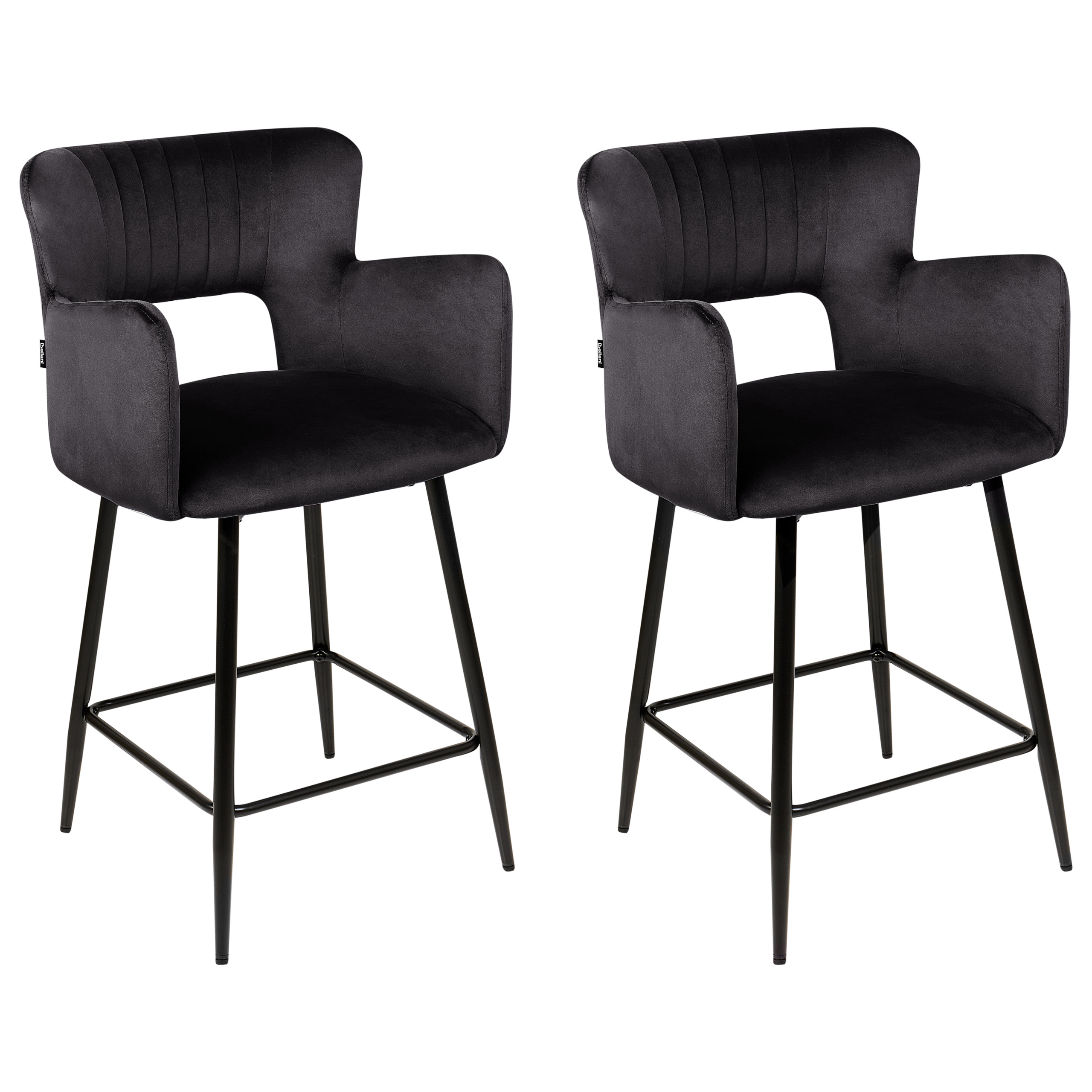 Barkruk Set van 2 Fluweel Zwart SANILAC