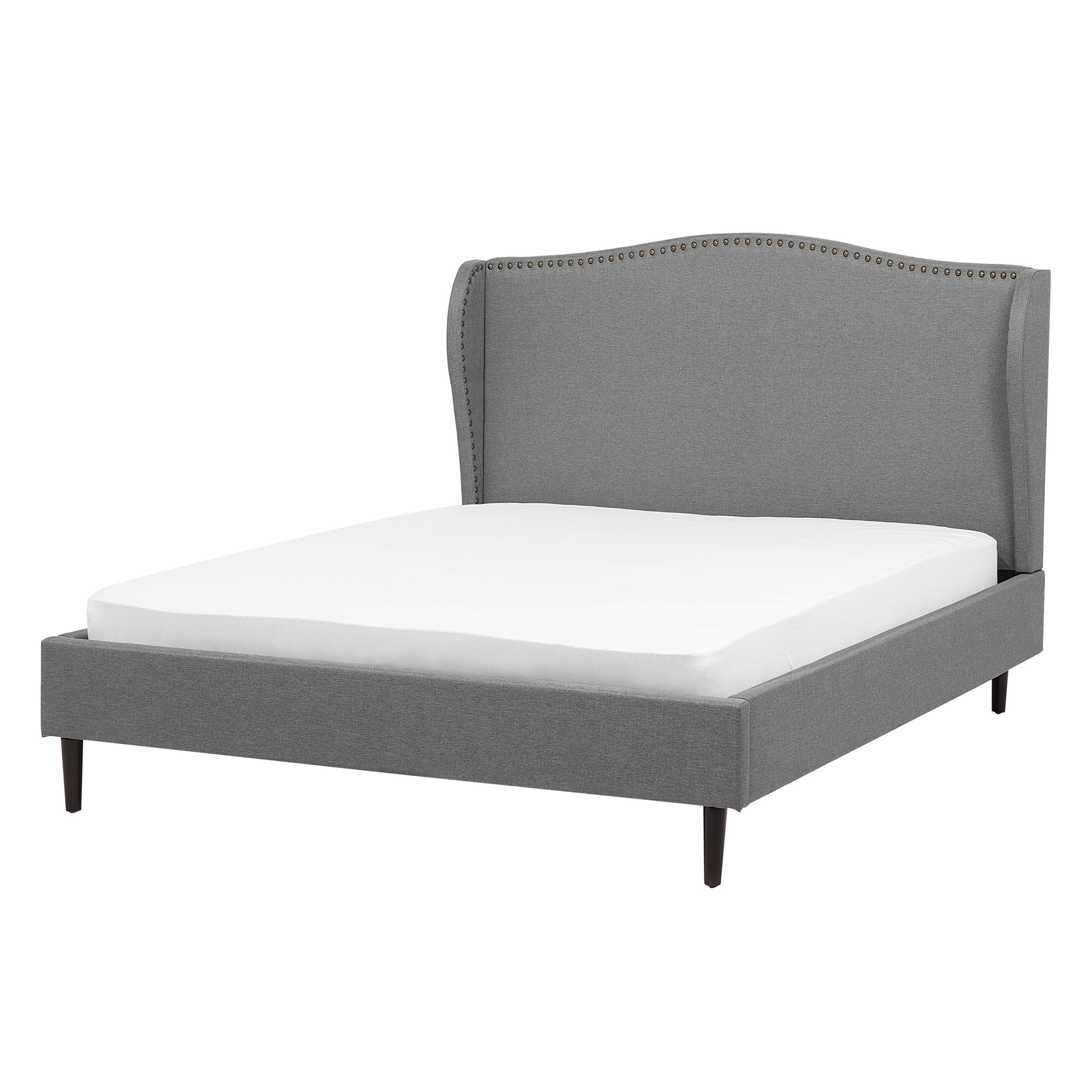 Bed stof grijs 140 x 200 cm COLMAR