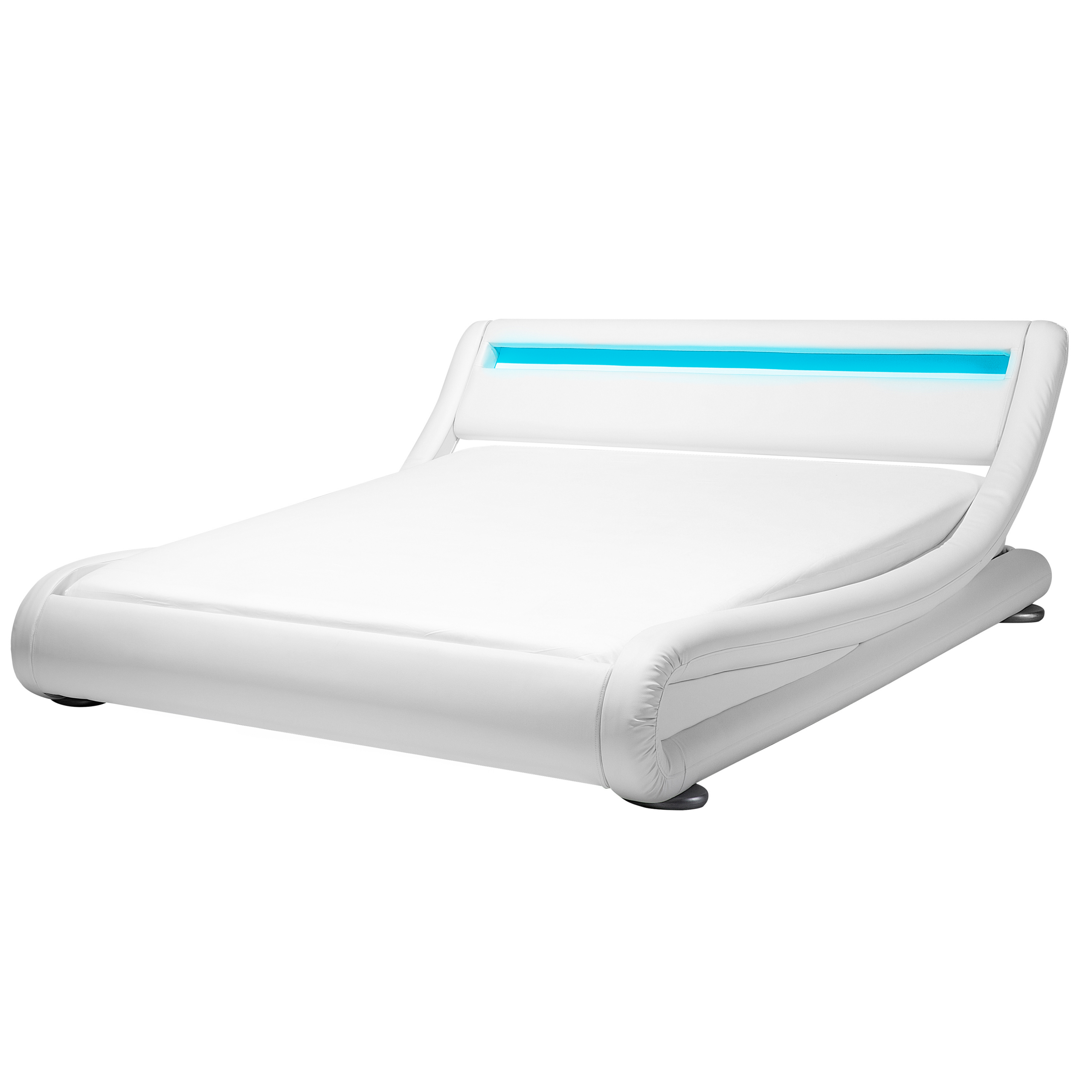 Bed met LED kunstleer wit 160 x 200 cm AVIGNON