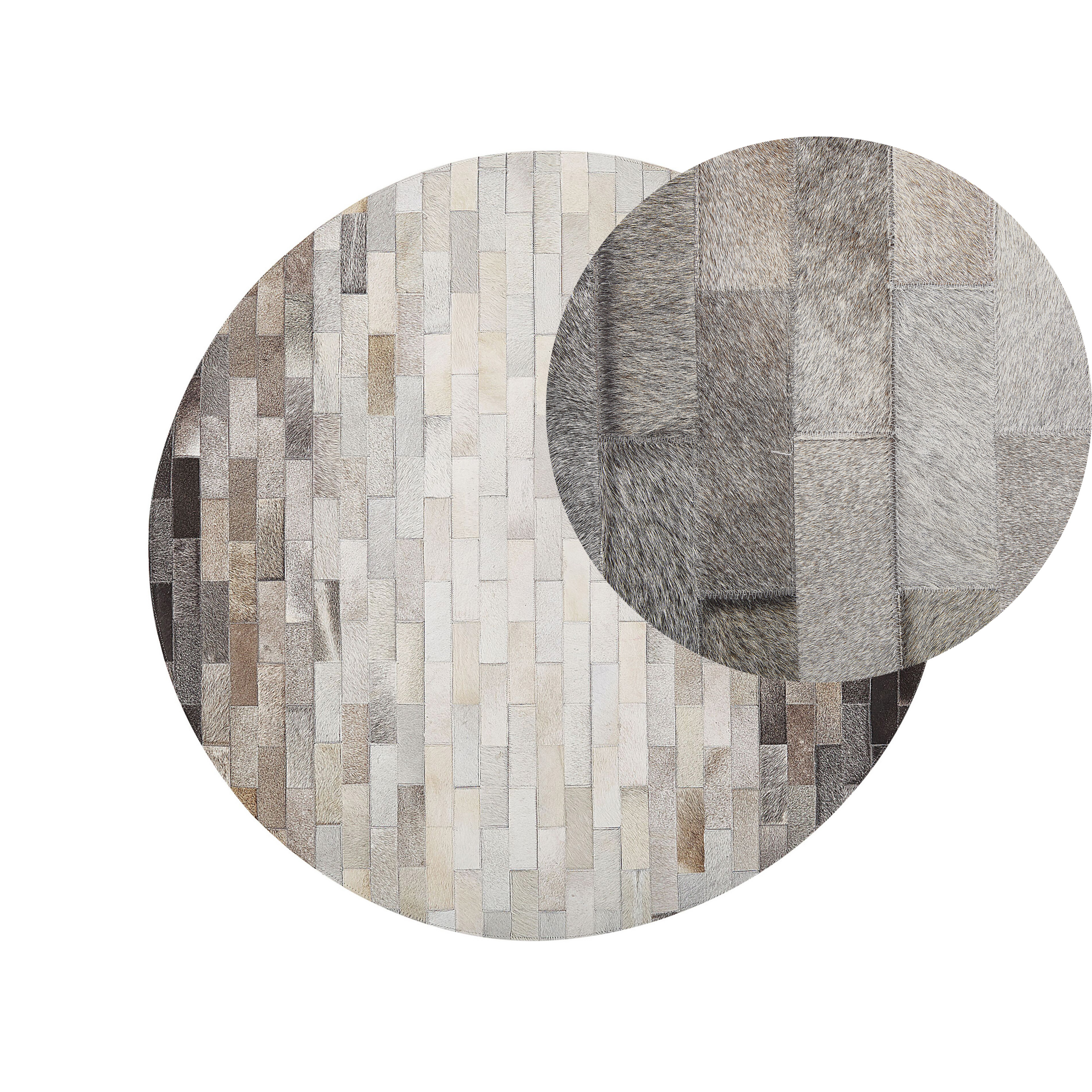 Vloerkleed patchwork bruin/beige ⌀ 140 cm DUTLAR