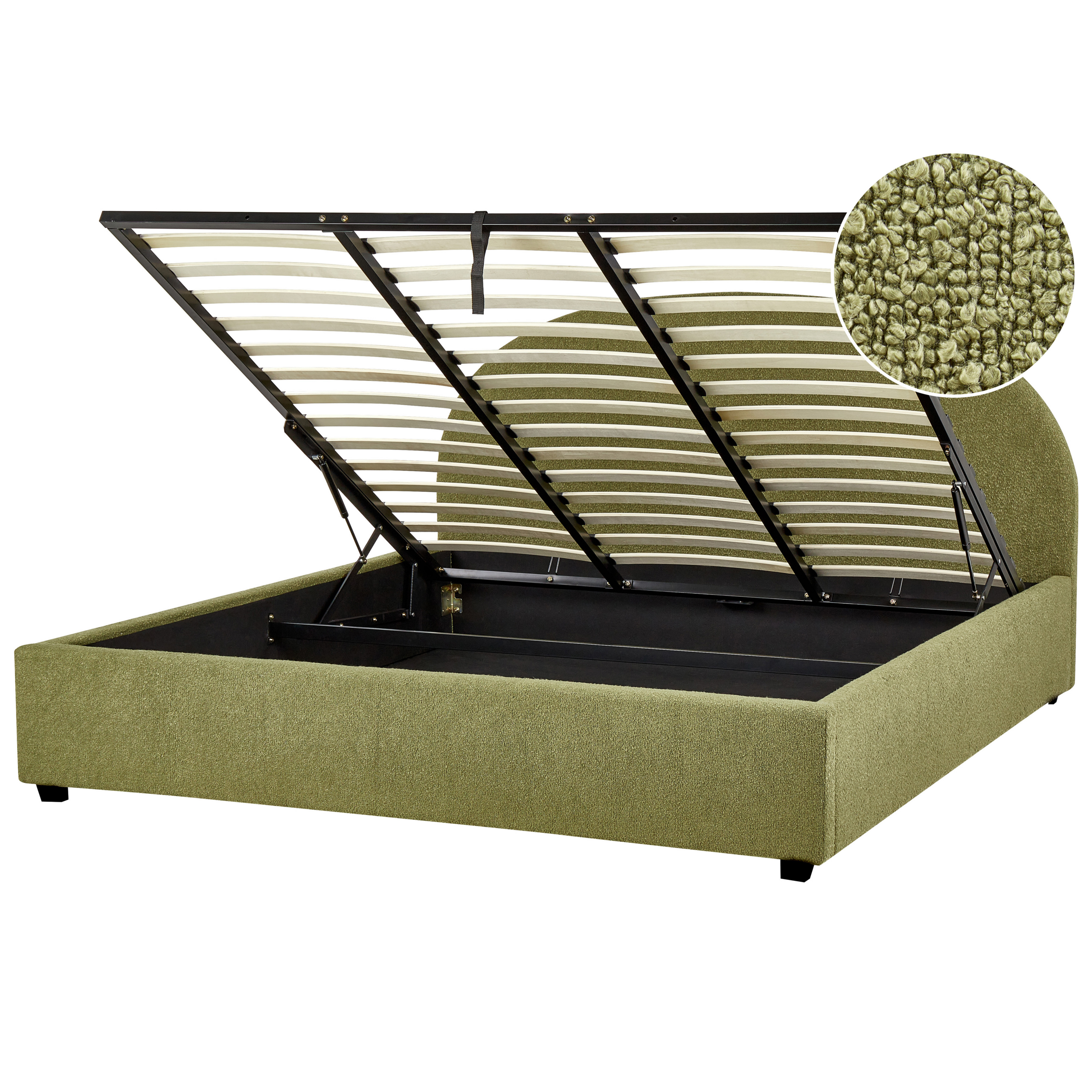 Bed bouclé olijfgroen 180 x 200 cm VAUCLUSE