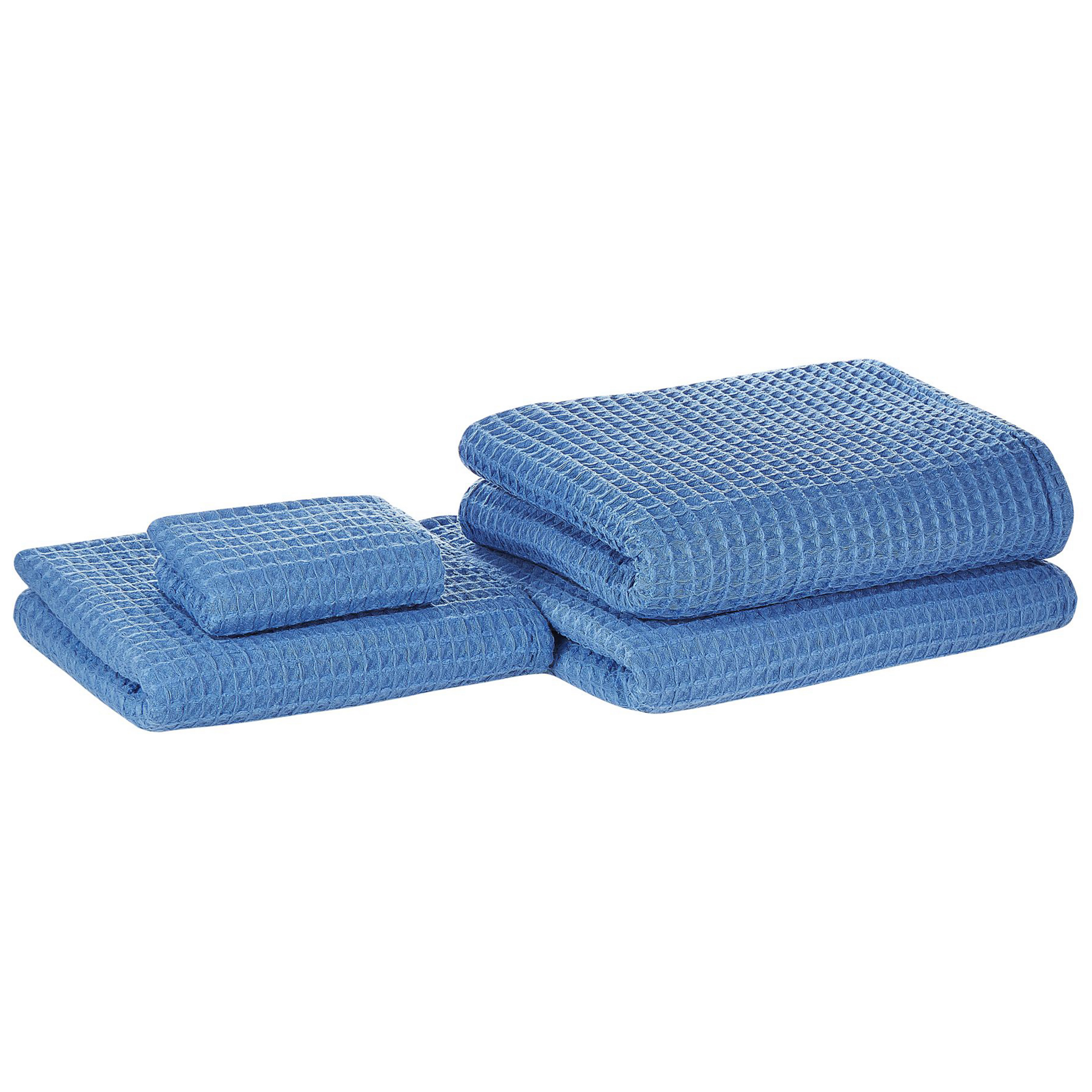Handdoek set van 4 katoen blauw AREORA