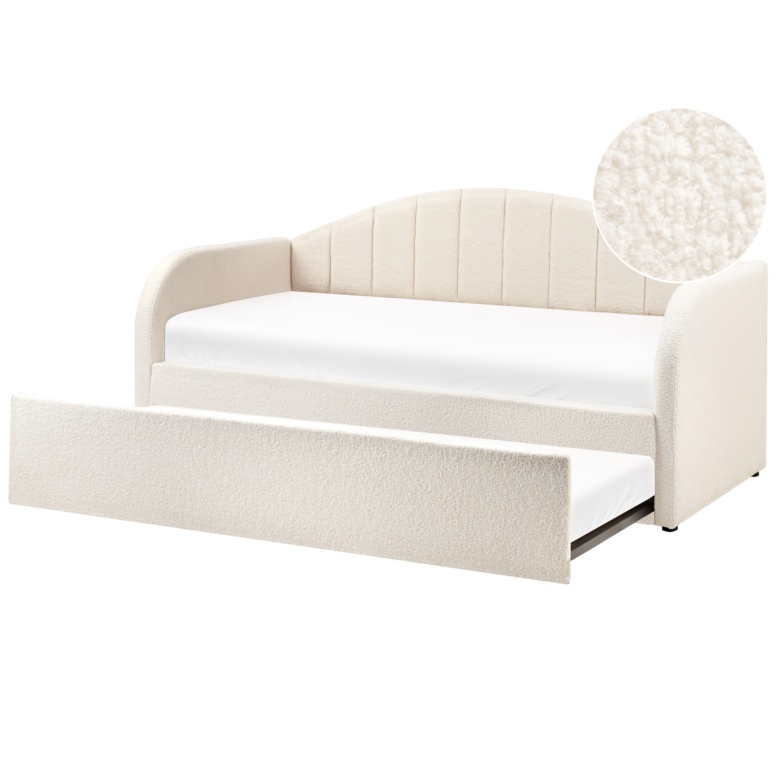 Bedbank bouclé lichtbeige 90 x 200 cm EYBURIE