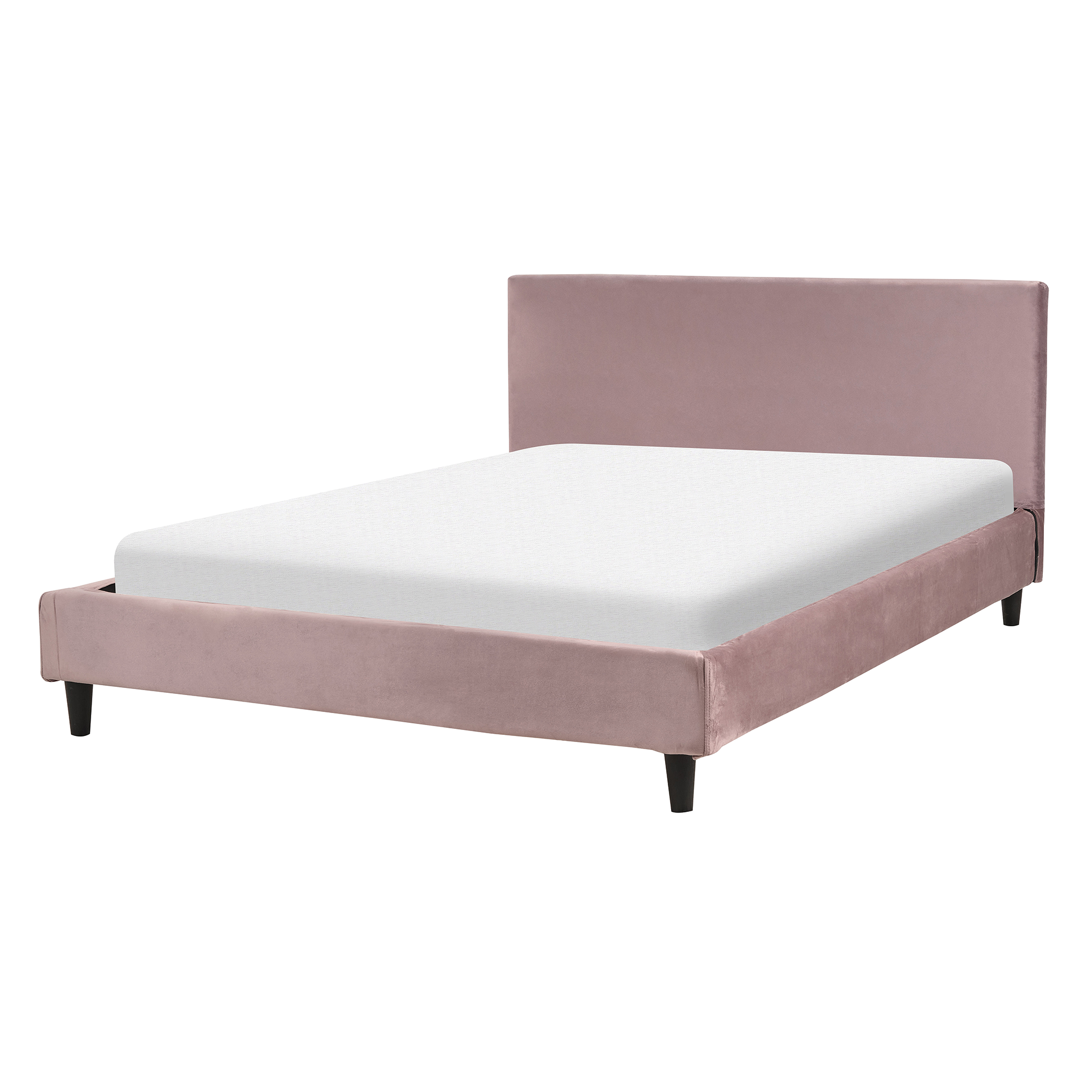 Bed fluweel roze 140 x 200 cm FITOU