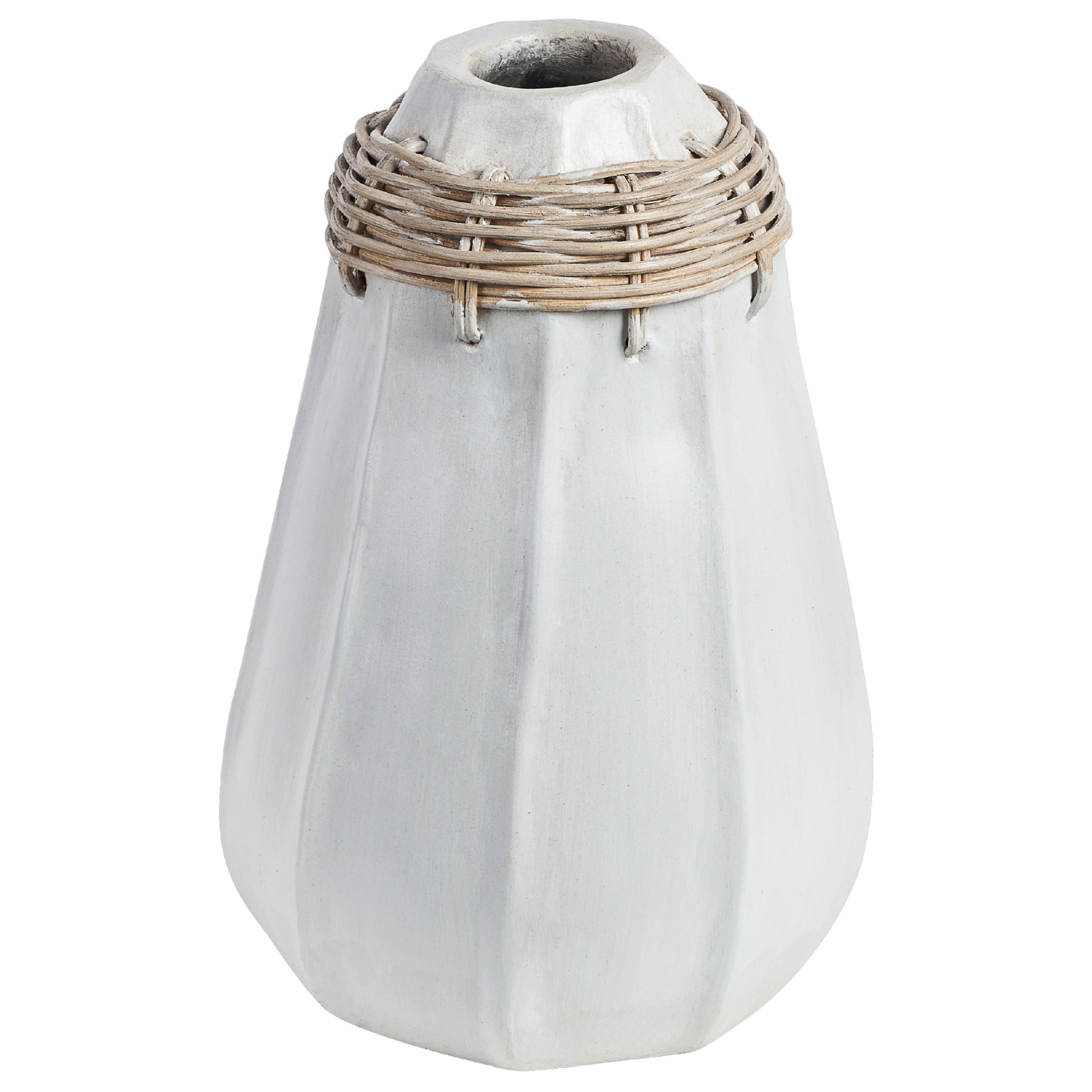 Terracotta Decovaas 30 cm Wit Beige KAMPAR