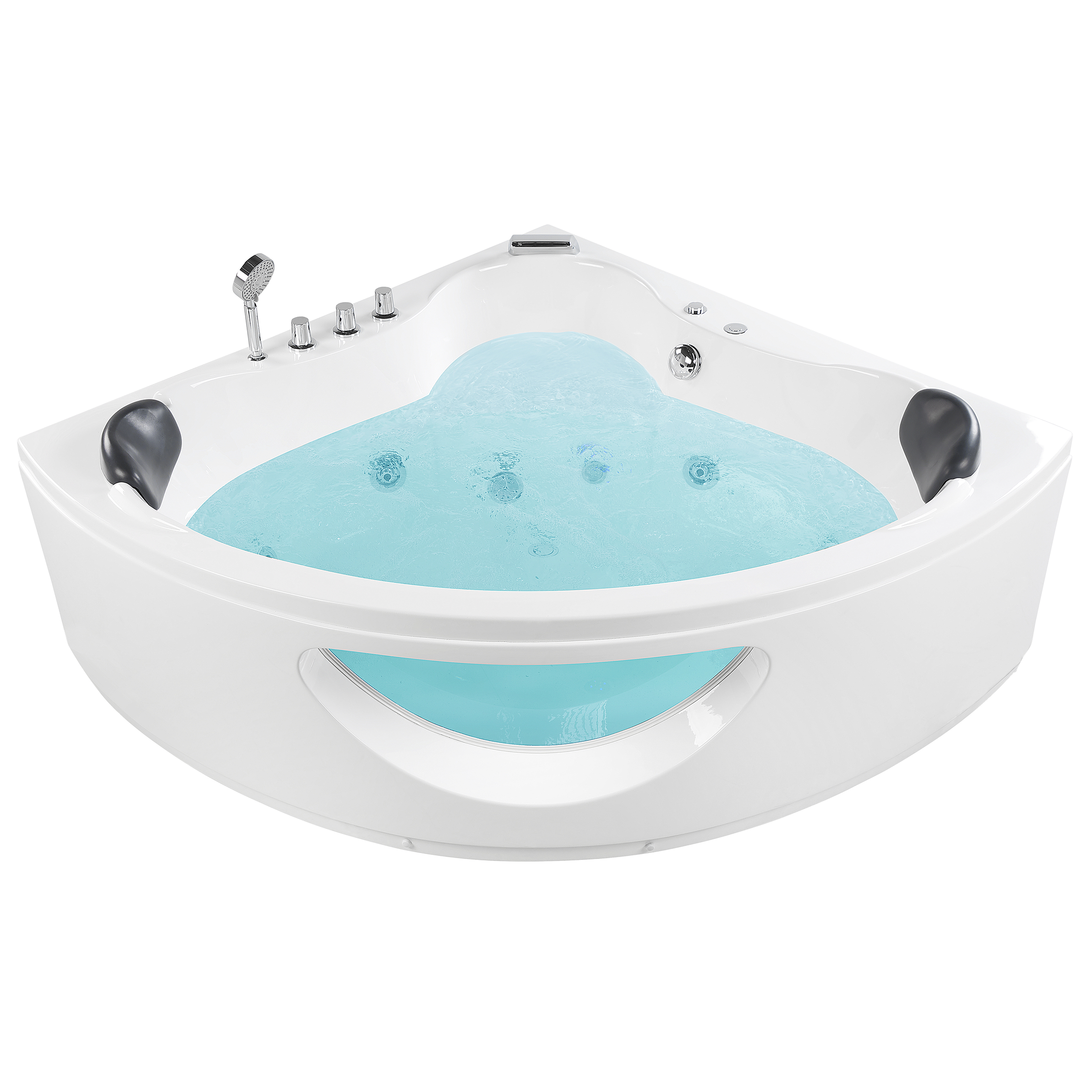 Hoekbad whirlpool LED wit 207 x 146 cm TOCOA II