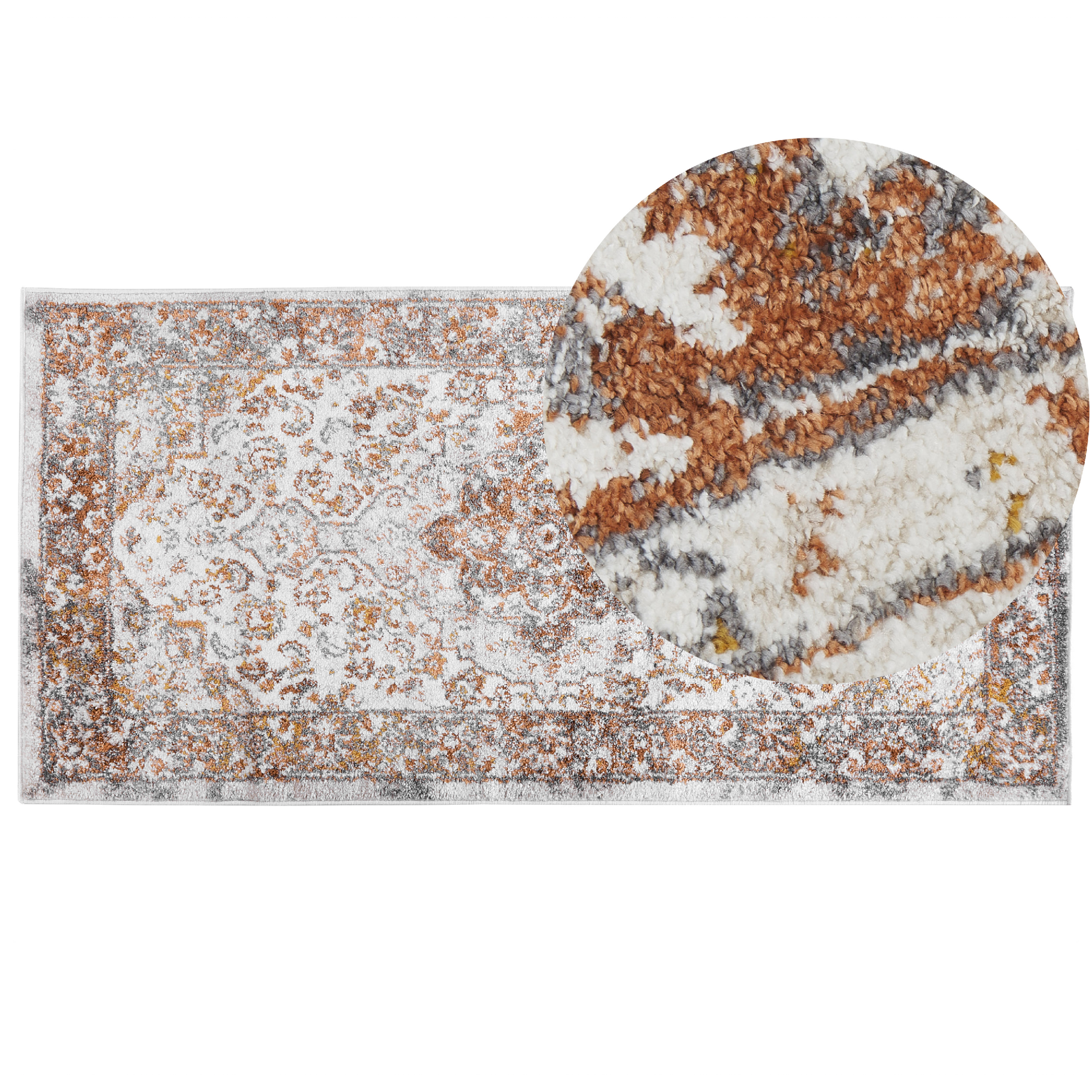 Vloerkleed polypropyleen beige/bruin 80 x 150 cm VAYK