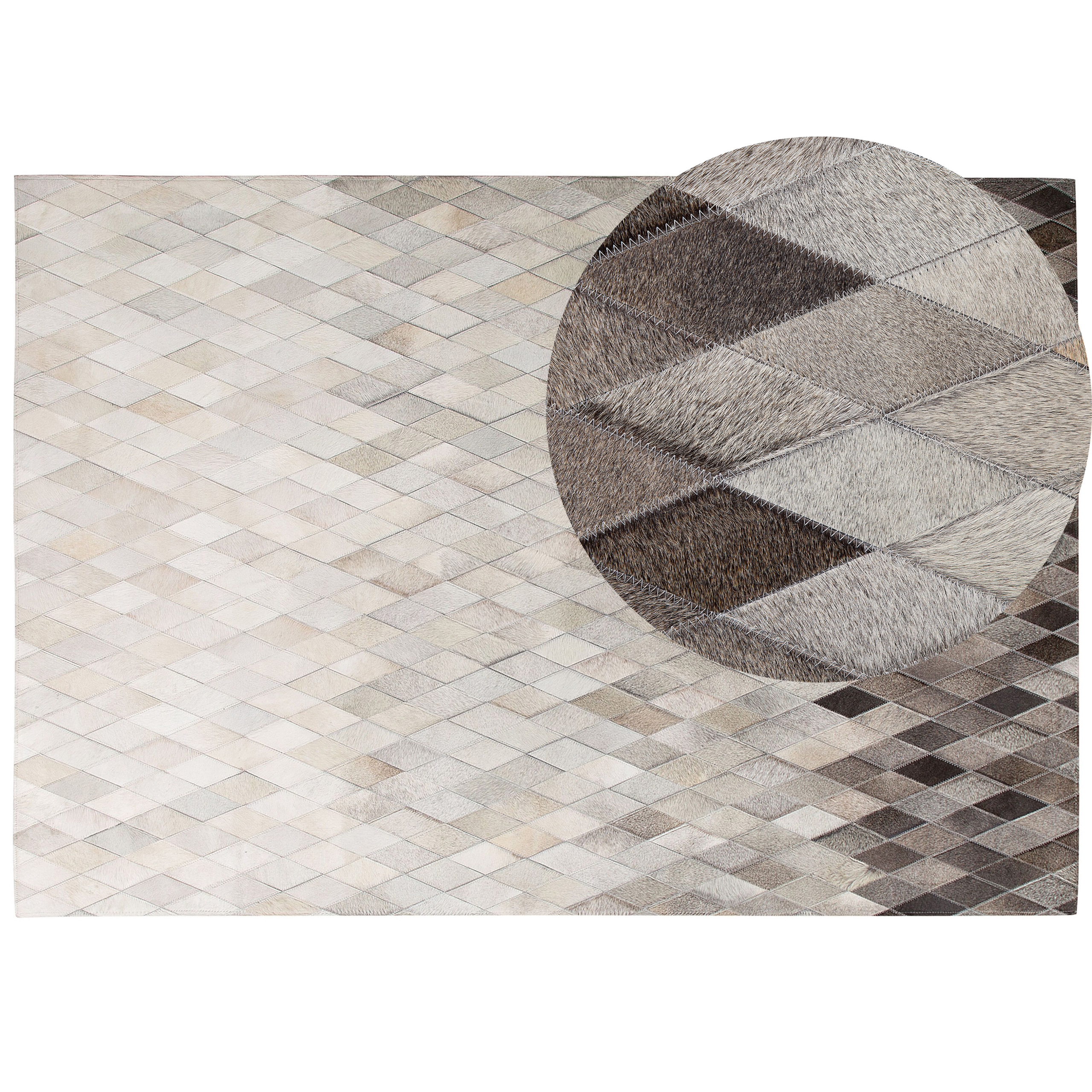 Vloerkleed patchwork wit/grijs 160 x 230 cm MALDAN