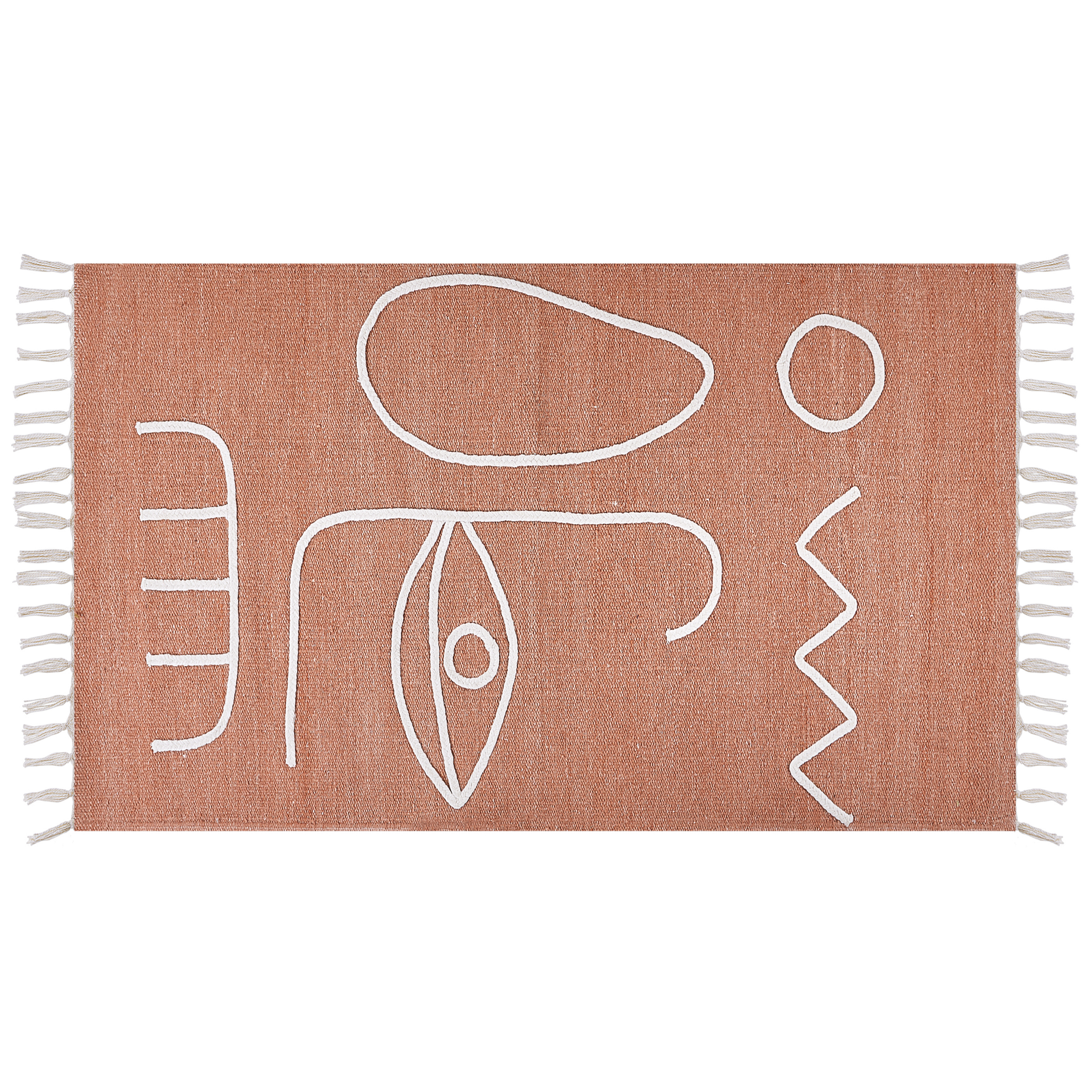 Vloerkleed polyester rood 80 x 150 cm YAVU