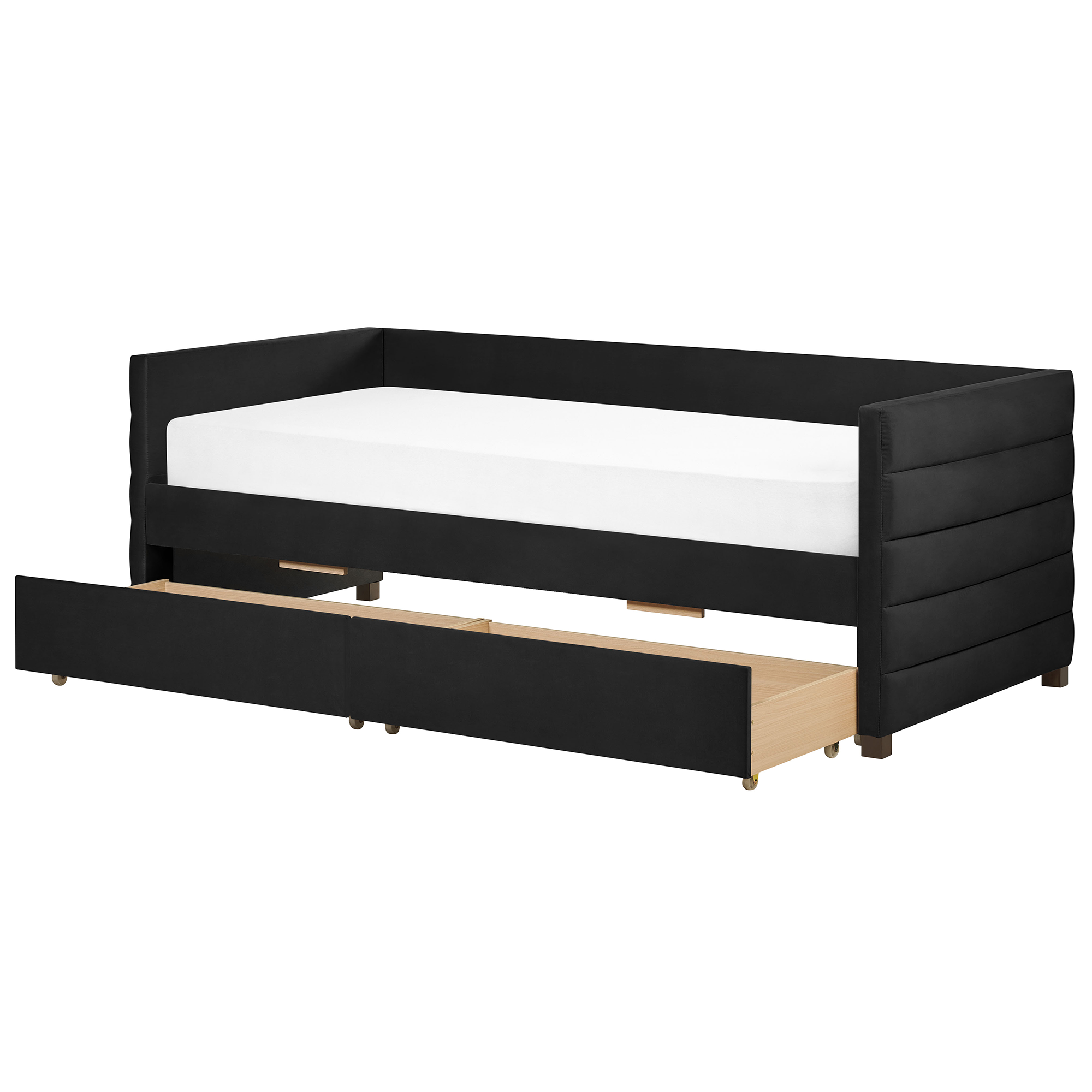 Slaapbank fluweel zwart 90 x 200 cm MARRAY