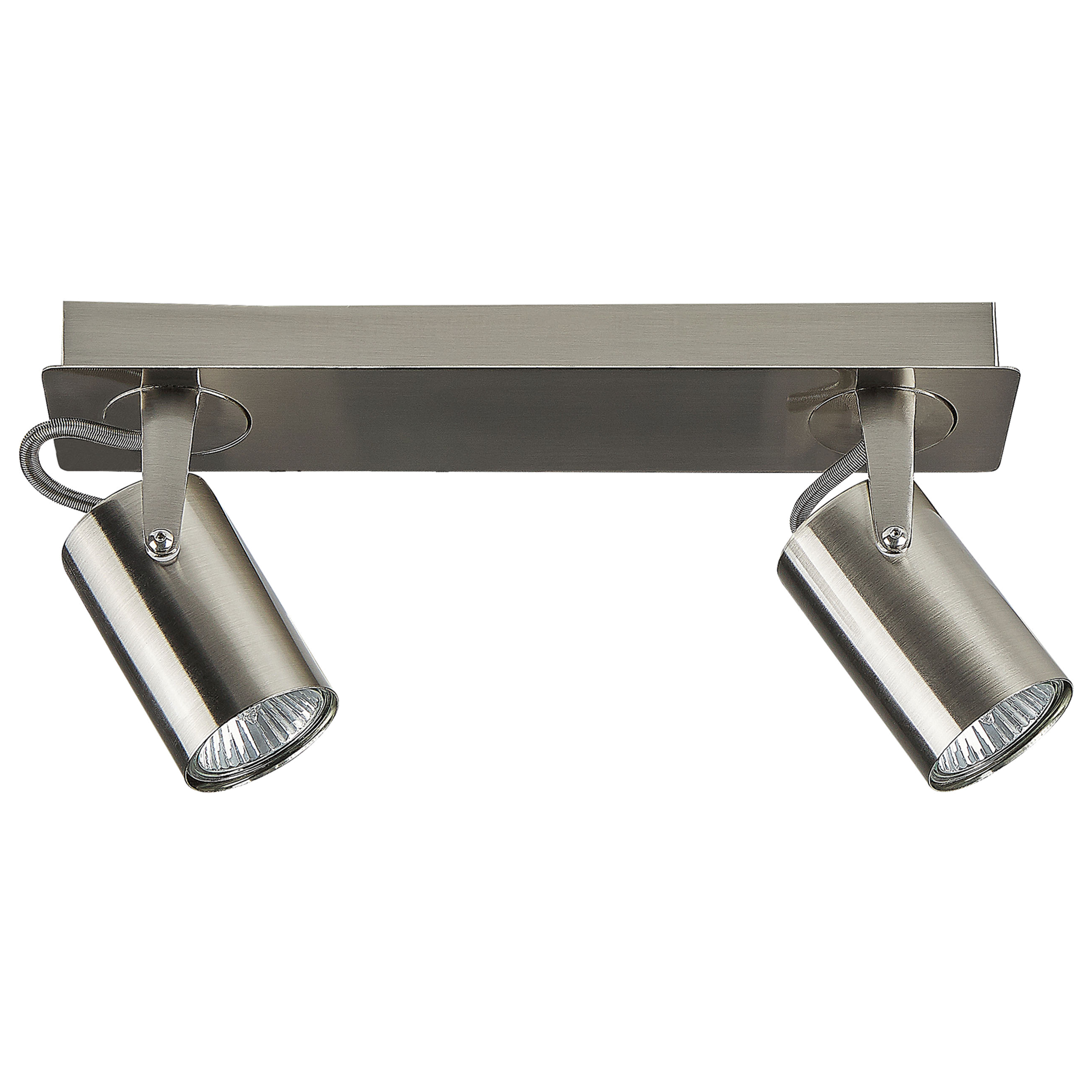 Plafondlamp 2 spots zilver KLIP