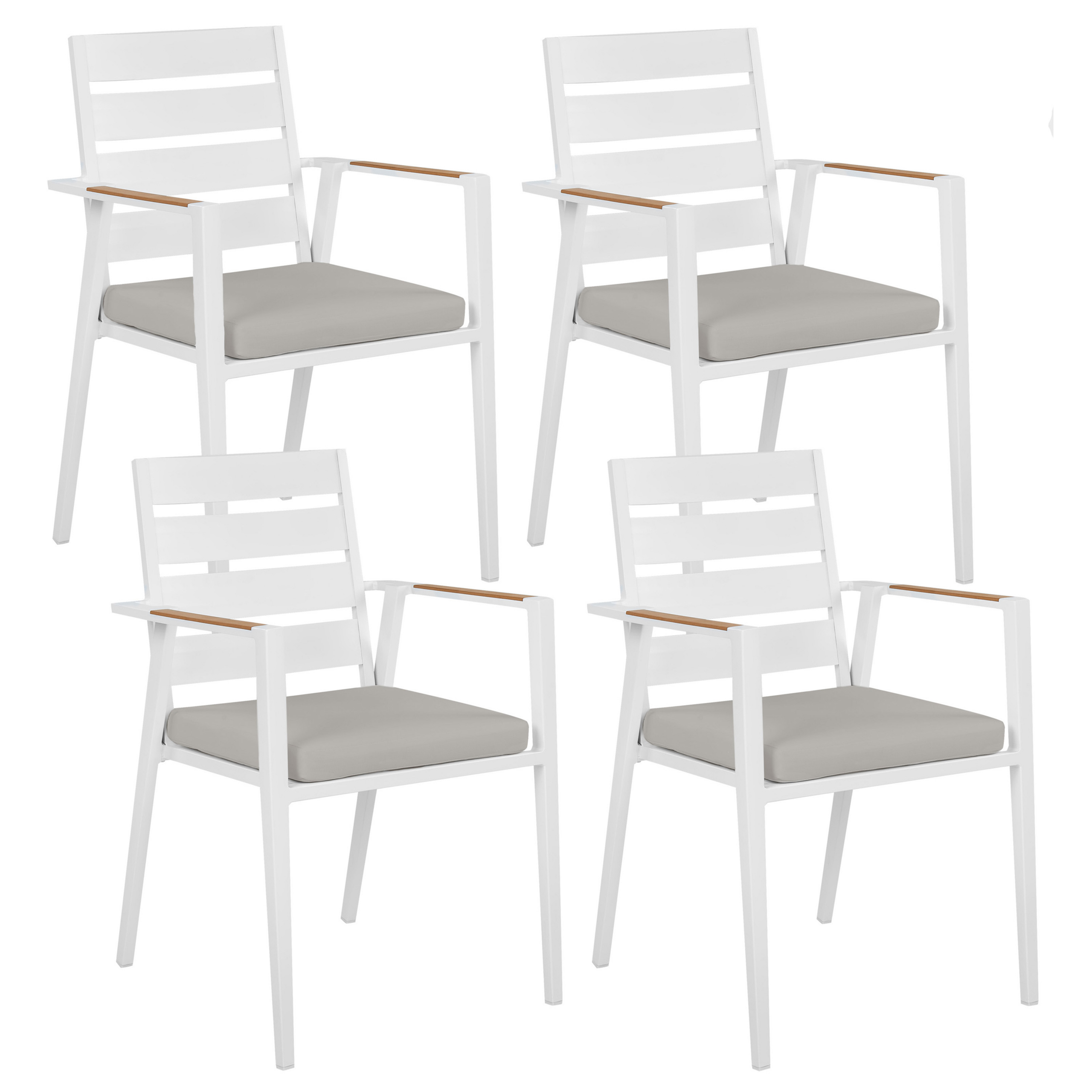 Set van 4 stoelen Metaal Grijs TAVIANO
