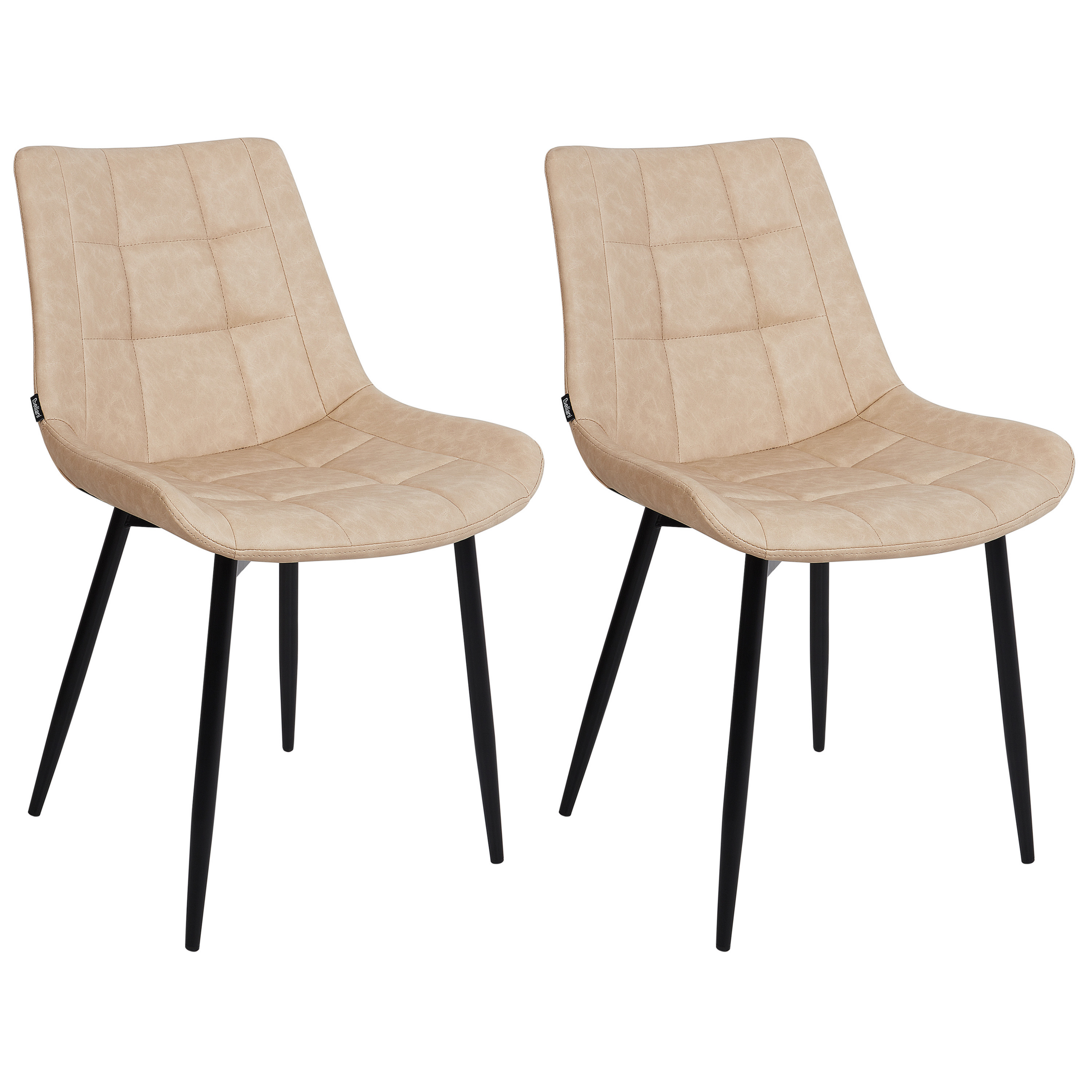 Set van 2 Kunstleer Eetkamerstoel Beige MELROSE II