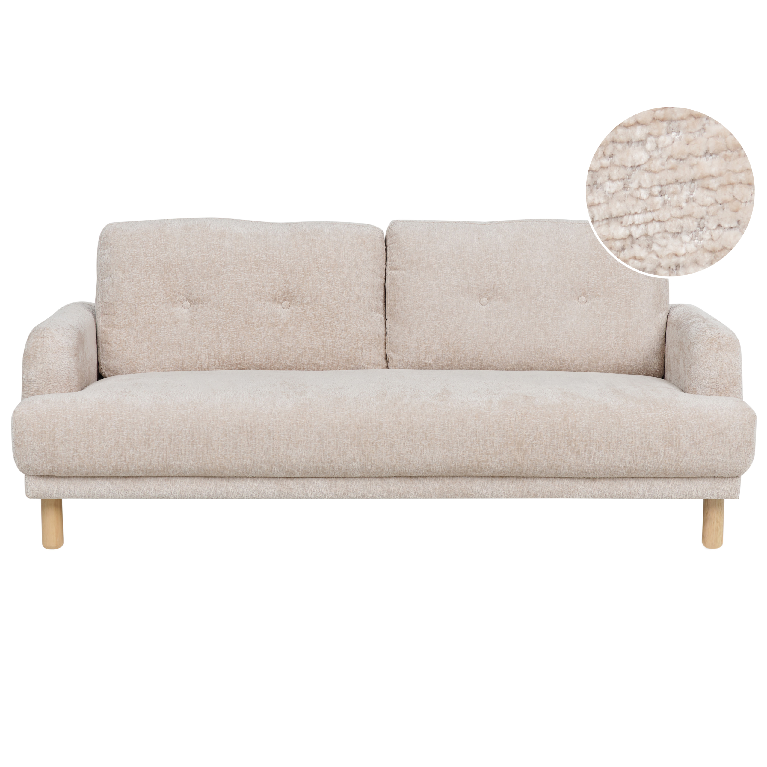 Driezitsbank bouclé beige TUVE