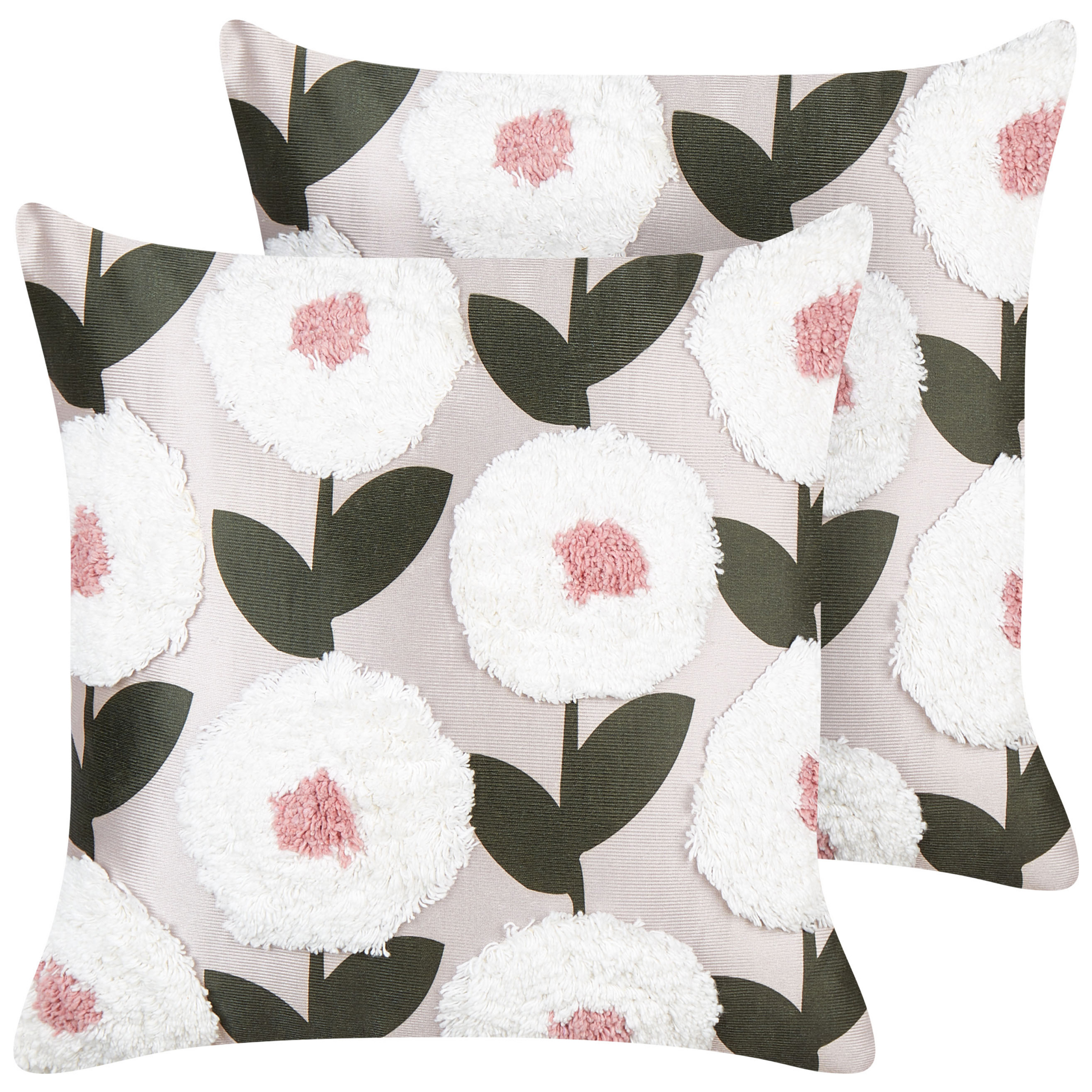Set van 2 kussens Katoen Wit KUNRI 45 x 45 cm