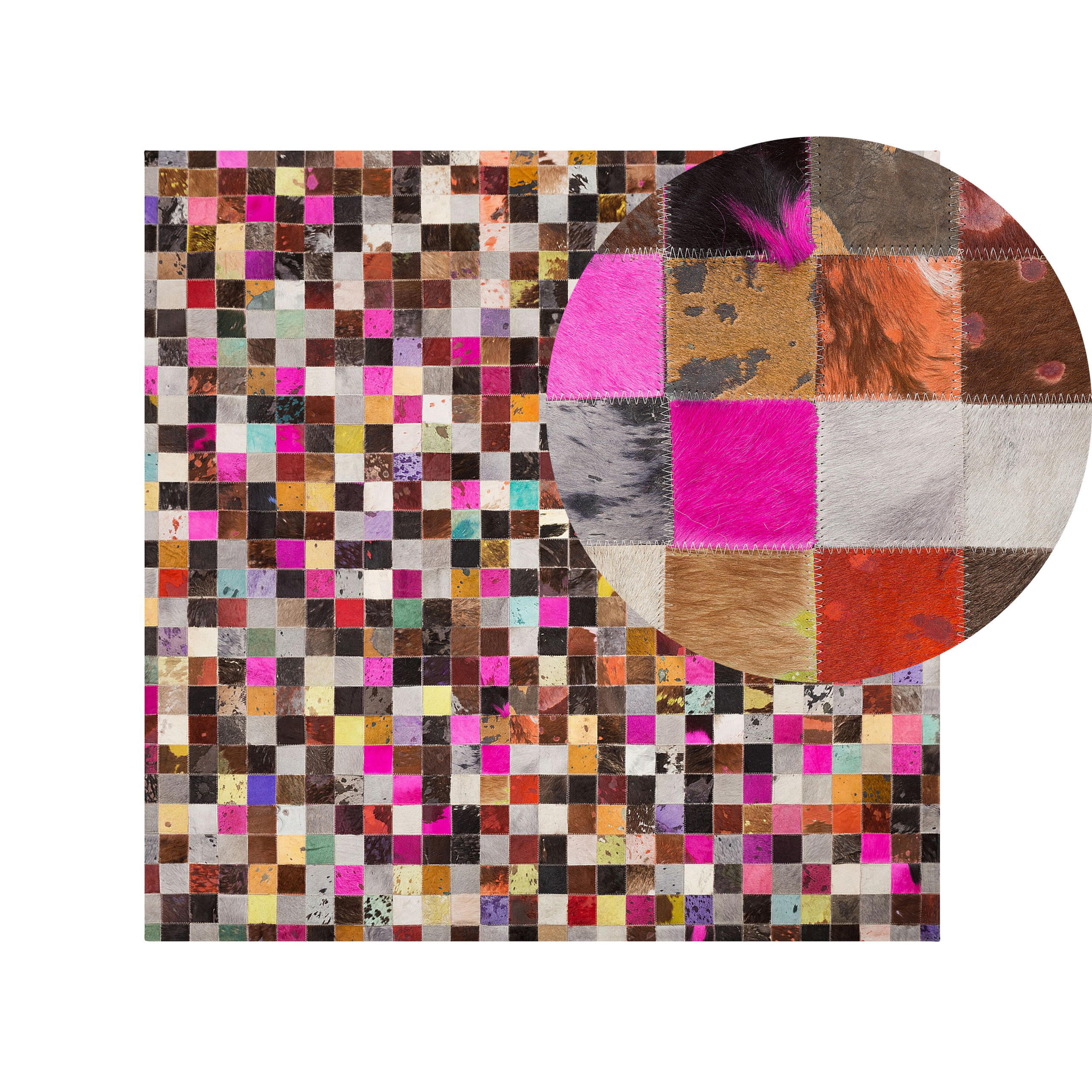 Vloerkleed patchwork meerkleurig 200 x 200 cm ENNE