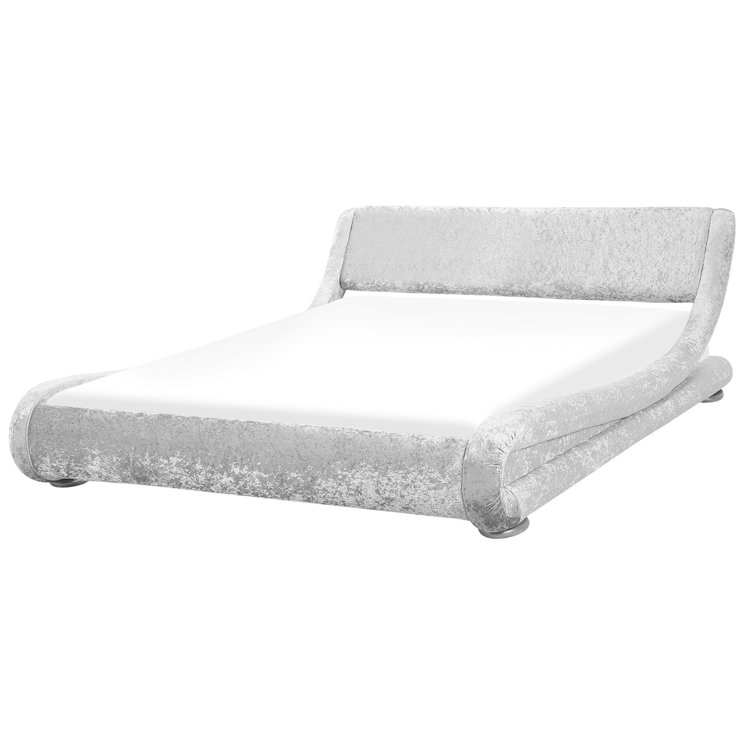 Bed fluweel zilver 180 x 200 cm AVIGNON