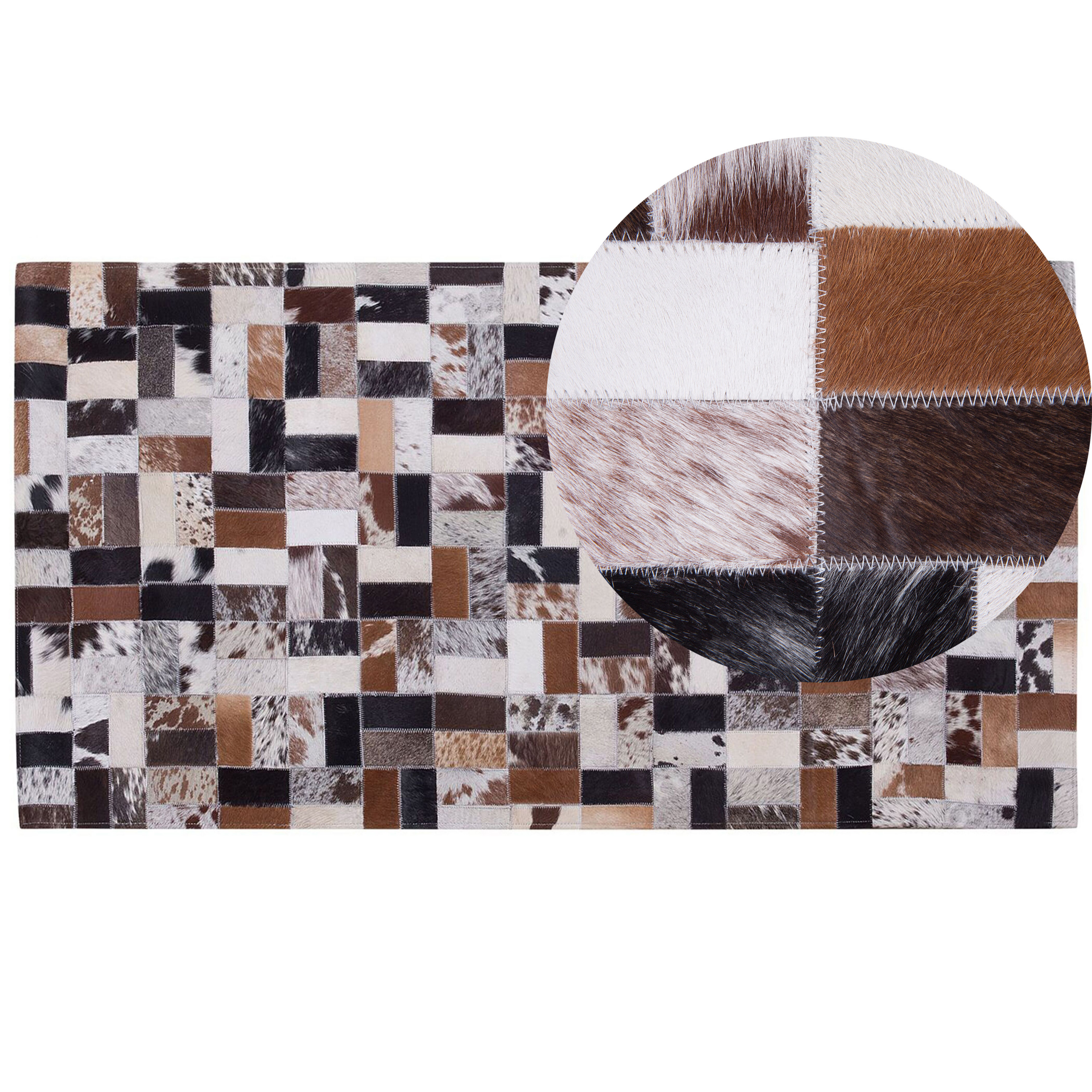 Vloerkleed patchwork bruin/beige 80 x 150 cm CESME