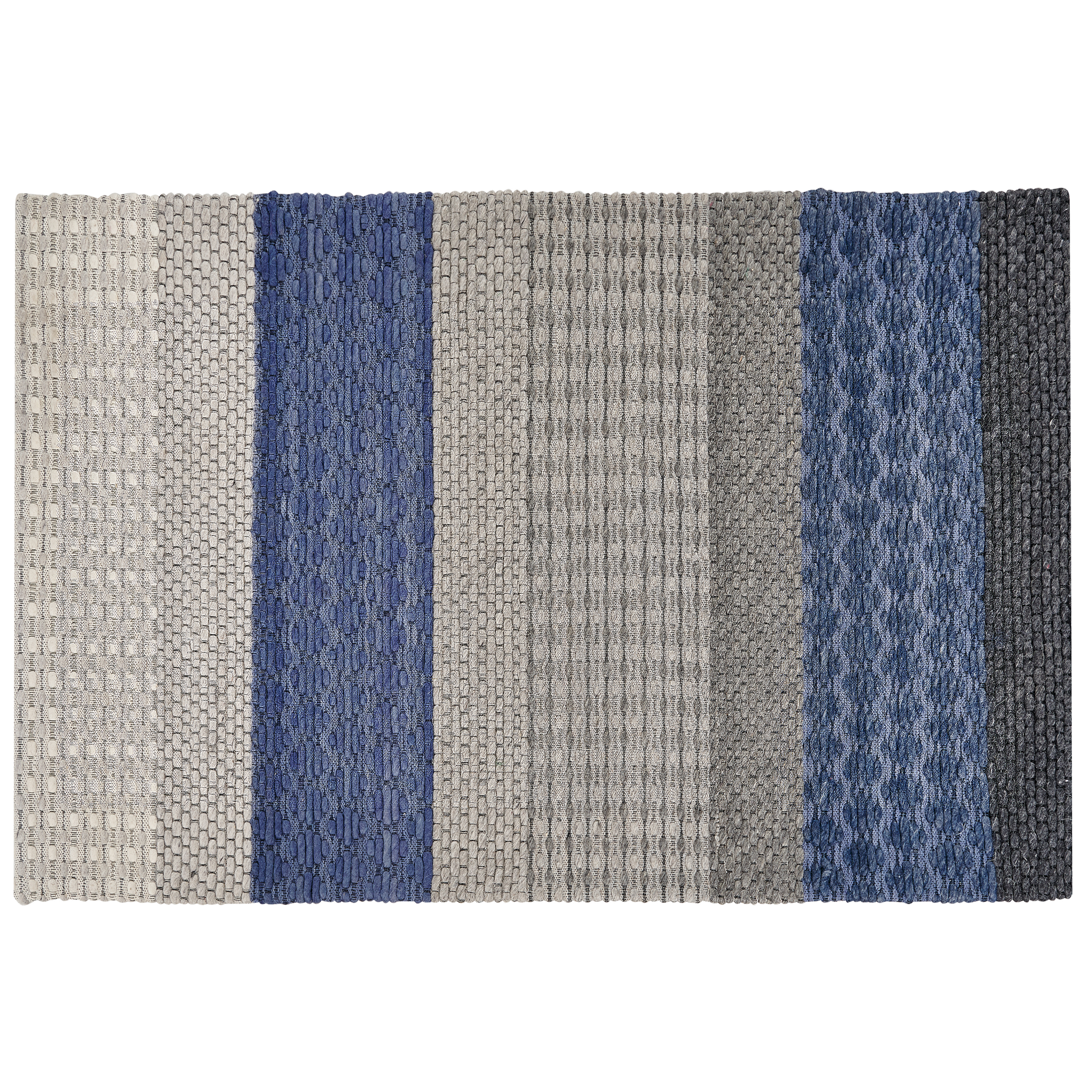 Vloerkleed wol blauw/grijs 160 x 220 cm AKKAYA