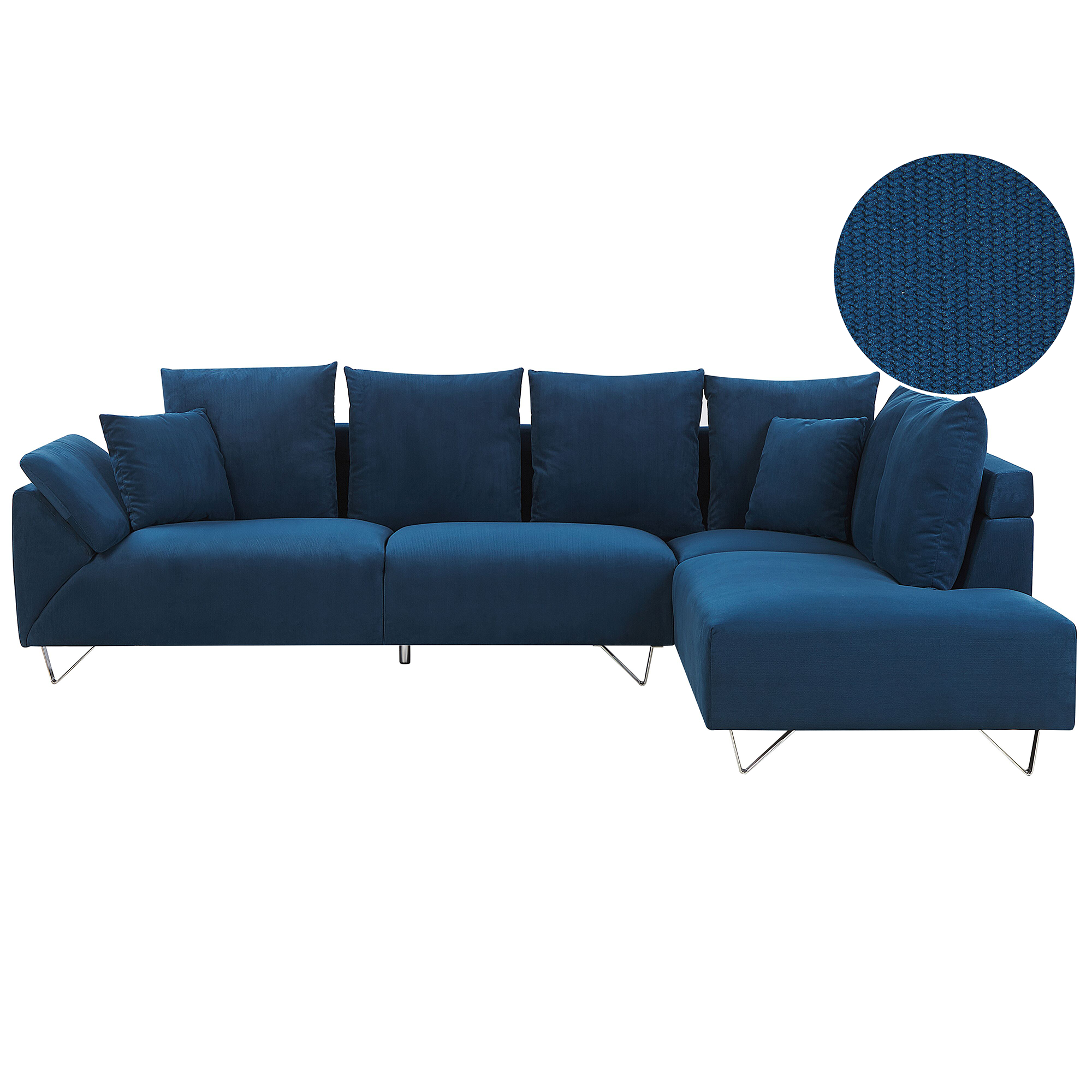 Hoekbank corduroy marineblauw linkszijdig LUNNER
